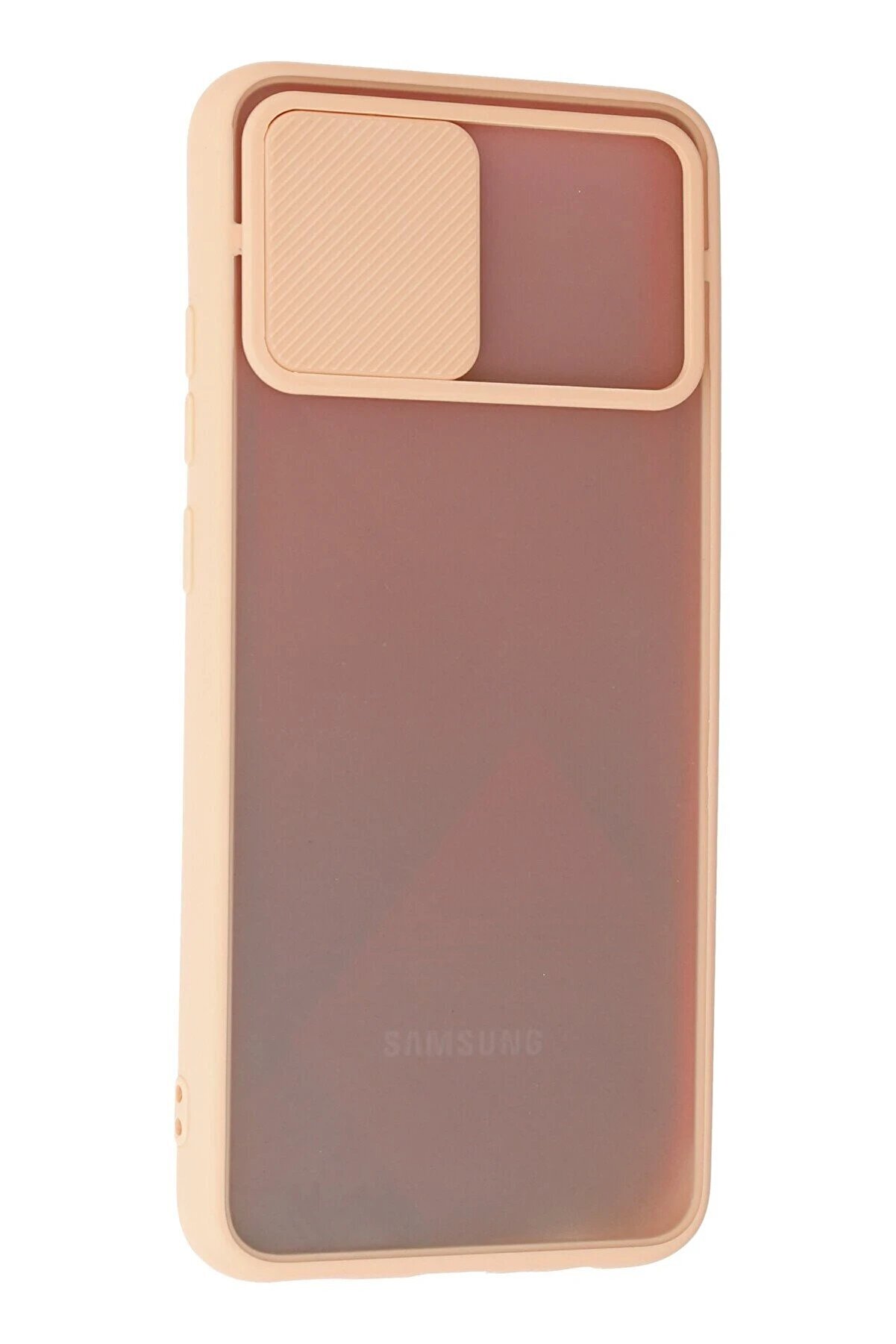Samsung Galaxy A02S Kılıf Palm Buzlu Kamera Sürgülü Si̇li̇kon - Pembe - Dropx6638-4483