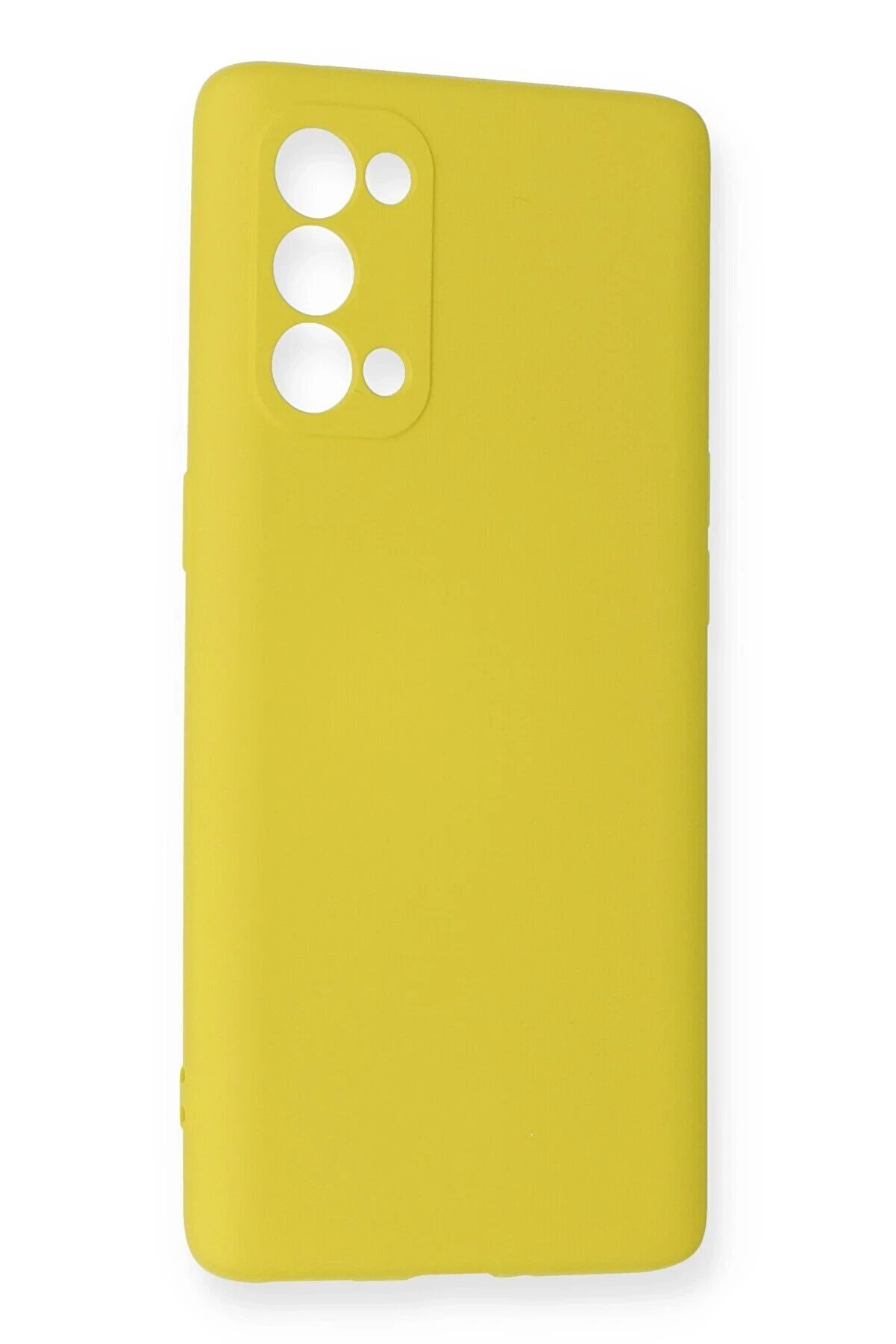 Oppo Reno 5 Pro Kılıf Nano İçi̇ Kadi̇fe Si̇li̇kon - Sarı - Dropx7282-8031