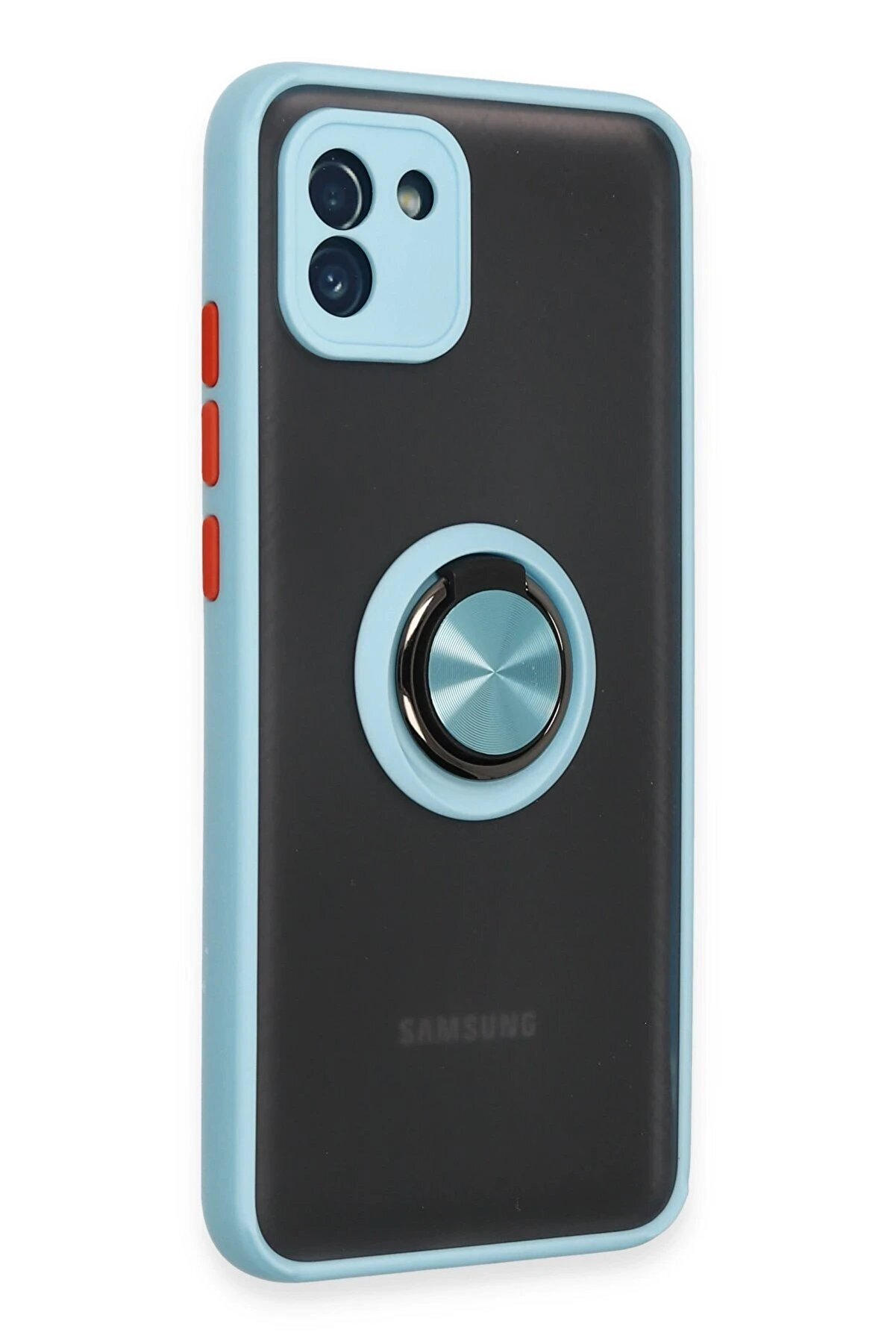 Samsung Galaxy A03 Kılıf Montreal Y&uuml;z&uuml;kl&uuml; Si̇li̇kon Kapak - Buz Mavi̇ - Dropx1259-2784