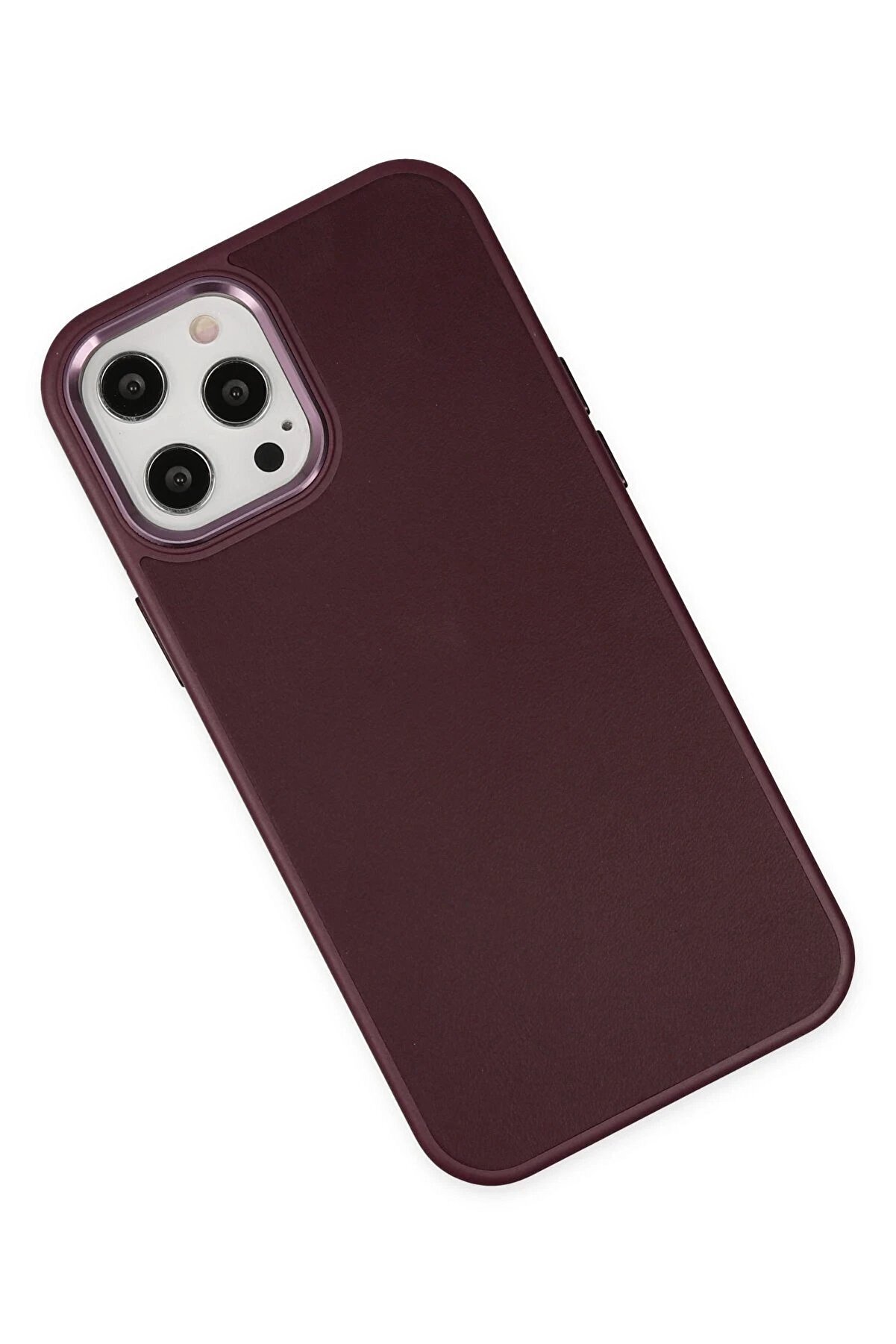 İphone 12 Pro Max Kılıf Asya Deri̇ Si̇li̇kon - M&uuml;rd&uuml;m - Dropx2891-4547