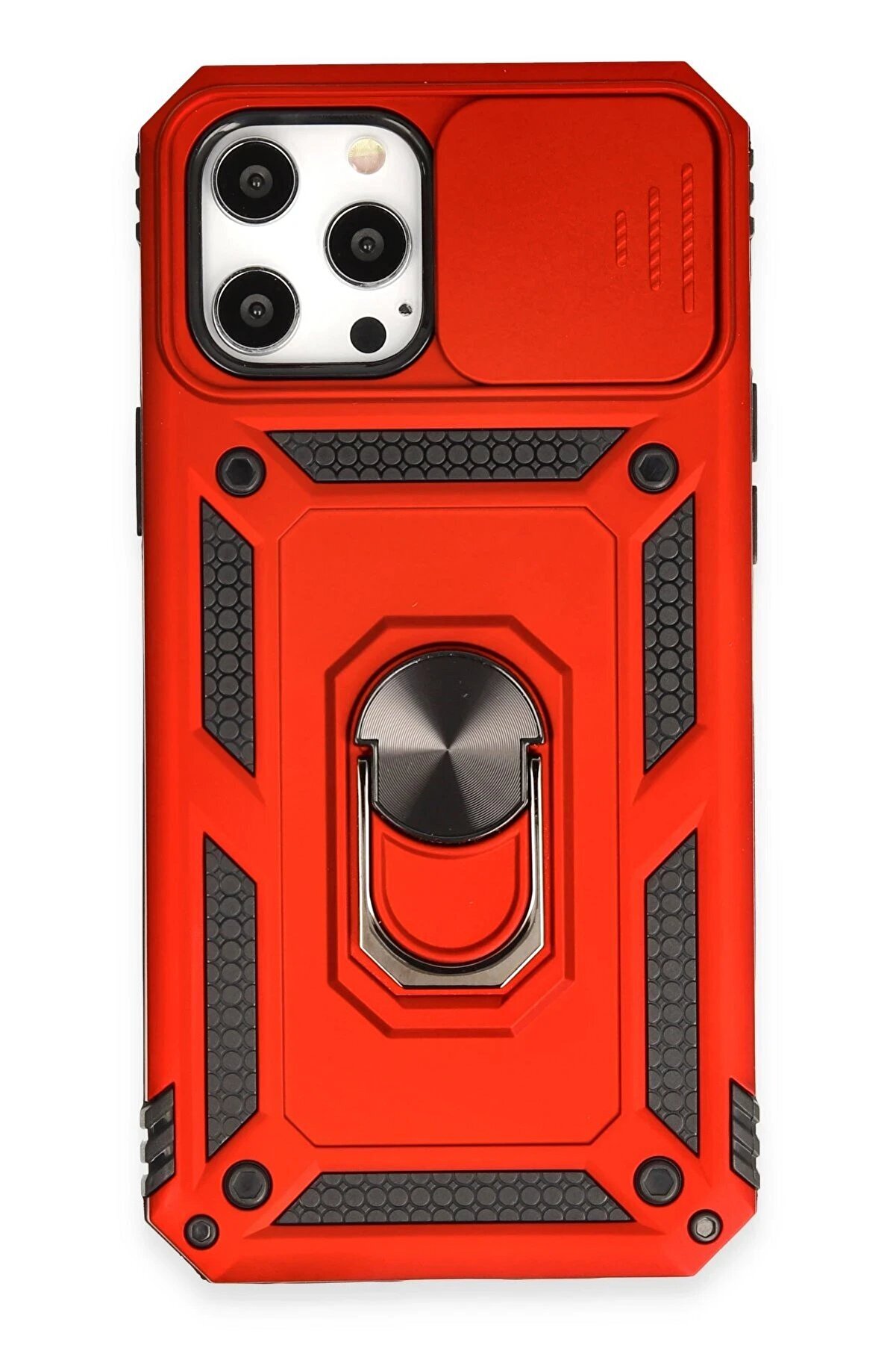 CepteToptan iPhone 12 Pro Max Kılıf Pars Lens Y&uuml;z&uuml;kl&uuml; Silikon - Kırmızı - DROPX5929-6351