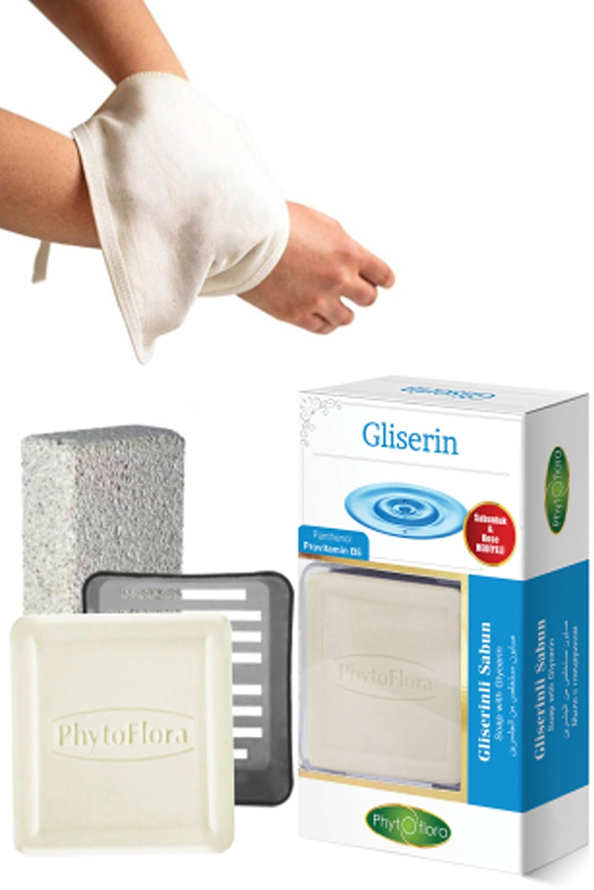 Phytoflora Gliserin Sabunu Ve Banyo Kesesi, Katı Sabunluk