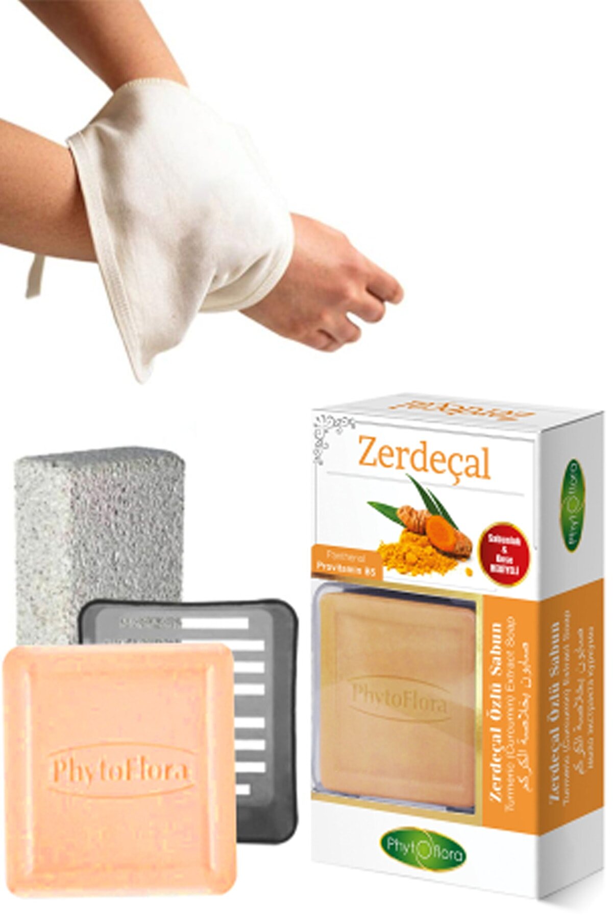 Phytoflora Zerdeçal Sabunu Ve Banyo Kesesi, Katı Sabunluk