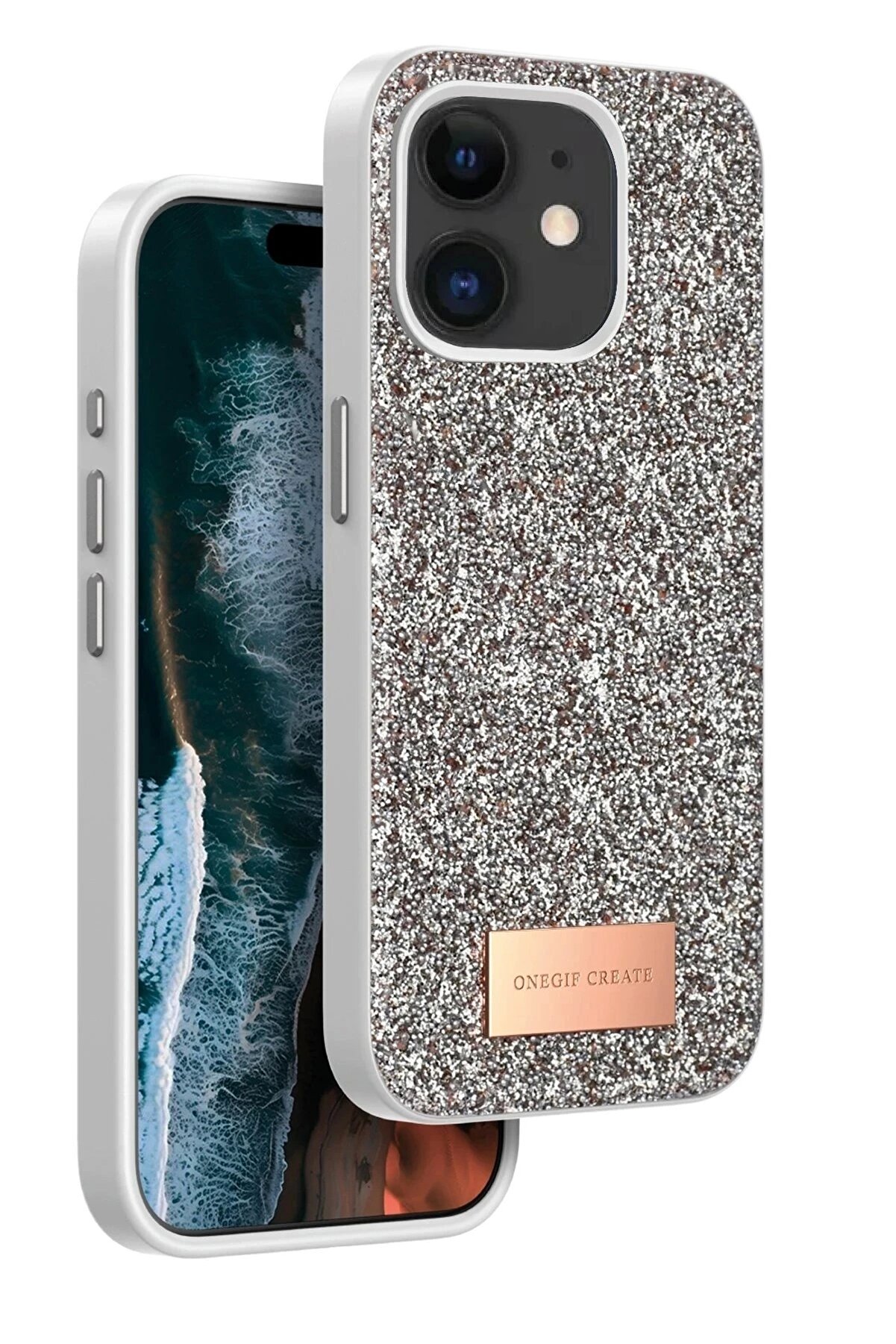 Toptan Bulurum iPhone 11 Bright Simli Kapak - Gold