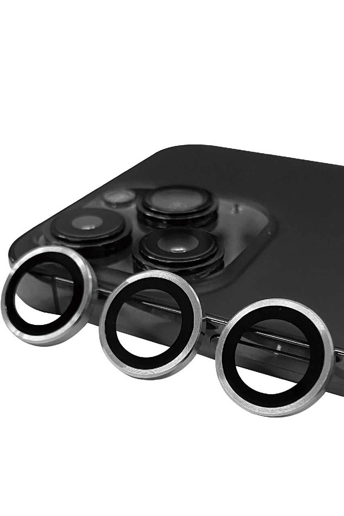 CepteToptan iPhone 13 Pro Max Raze Metal Kamera Lens - Gümüş - DROPX1646-4992