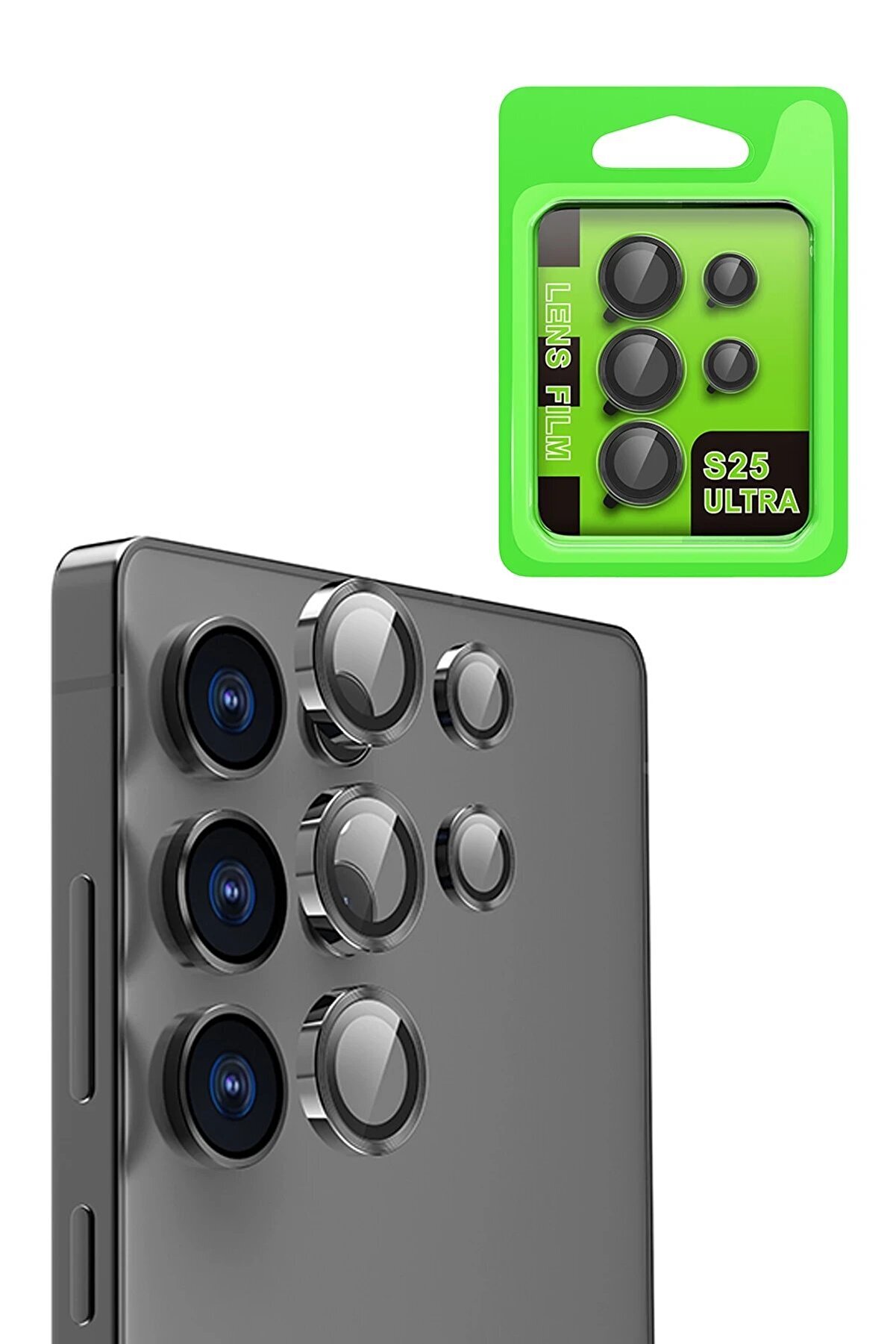 CepteToptan Samsung Galaxy S25 Ultra Raze Metal Kamera Lens - Siyah - DROPX4839-1805