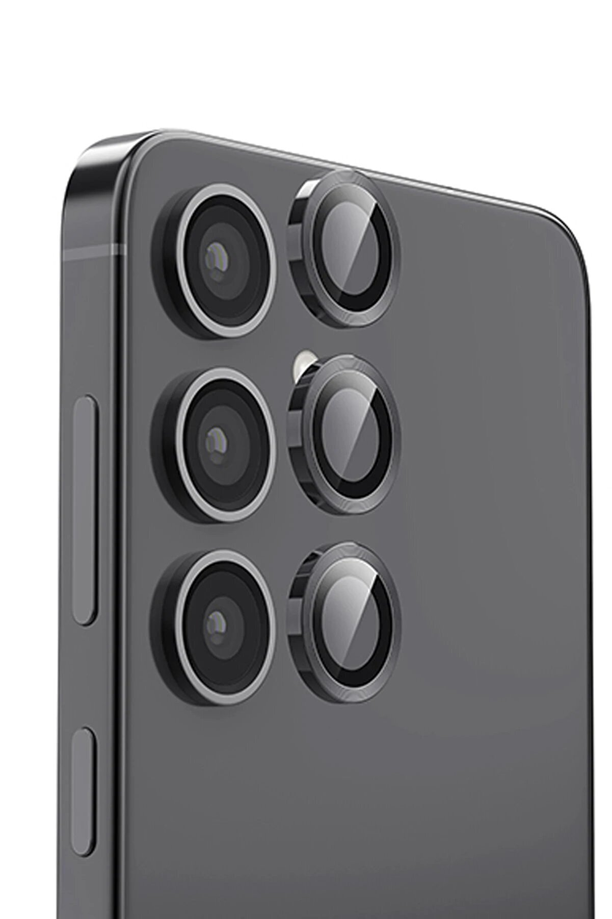 CepteToptan Samsung Galaxy S25 Raze Metal Kamera Lens - Siyah - DROPX6901-6590