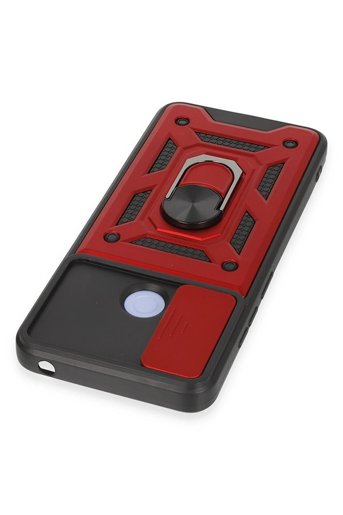 Xi̇aomi̇ Redmi̇ 12C Kılıf Pars Lens Yüzüklü Si̇li̇kon - Kırmızı - Dropx4903-9863