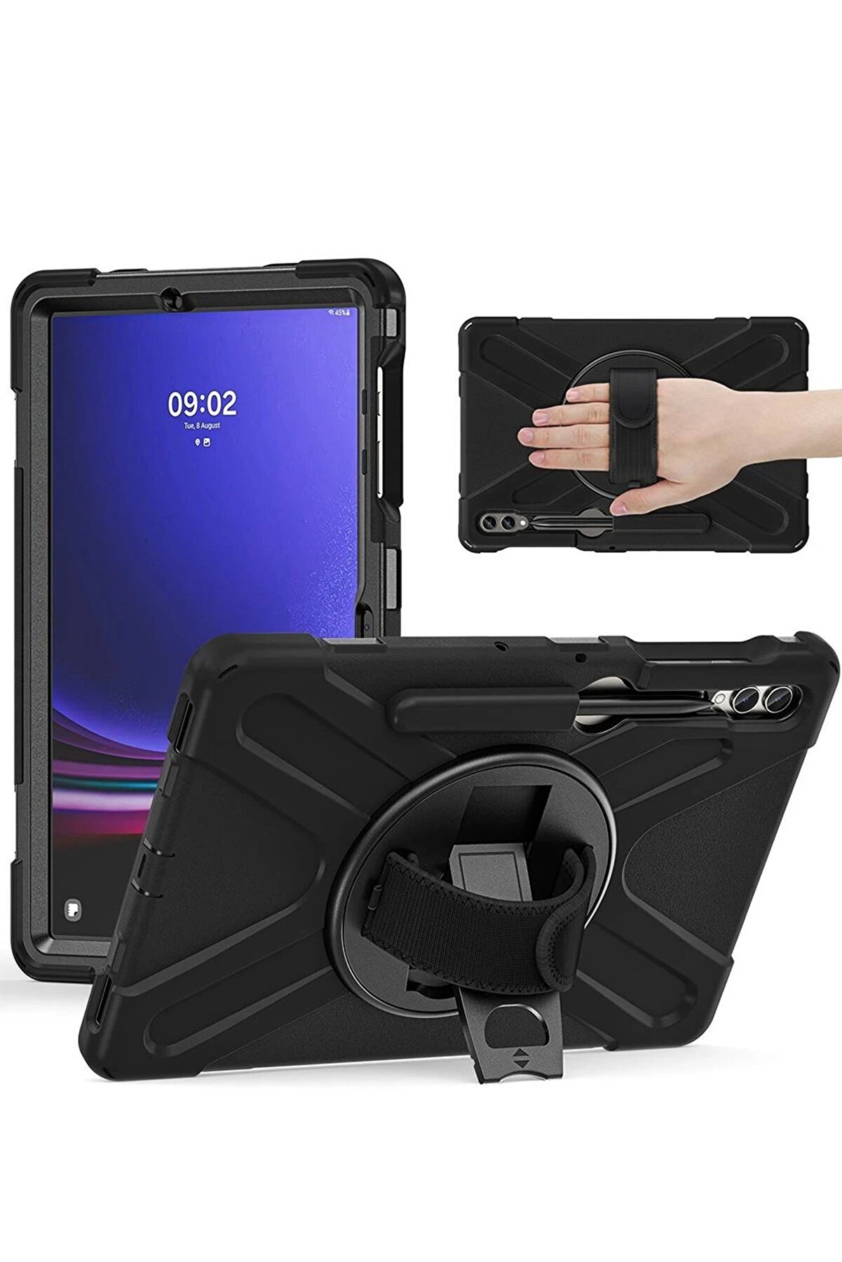 Samsung Galaxy X610 Tab S9 Fe Plus 12.4 Kılıf Amazi̇ng Tablet Kapak - Si̇yah - Dropx7483-9251