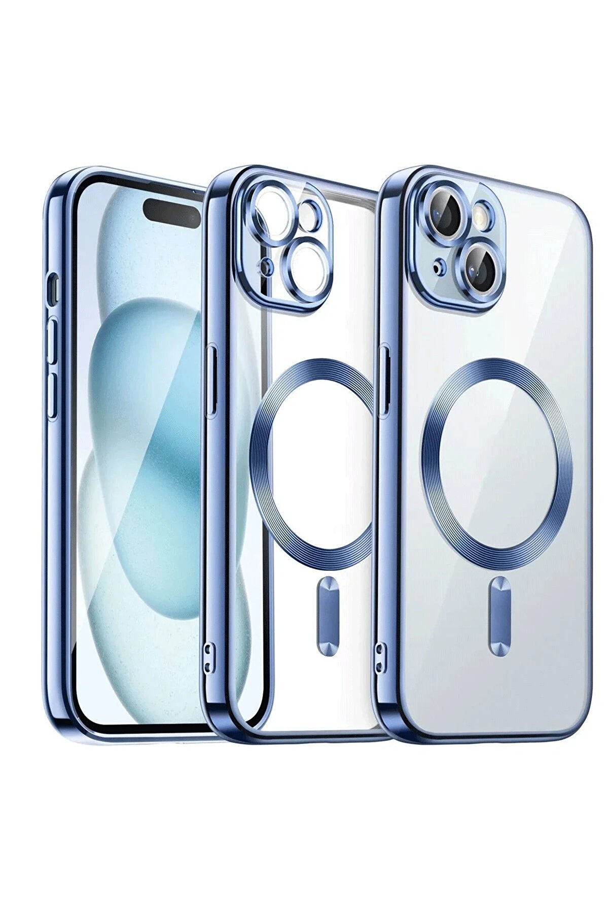 CepteToptan iPhone 15 Kılıf Kross Magneticsafe Kapak - Sierra Blue - DROPX5124-4159