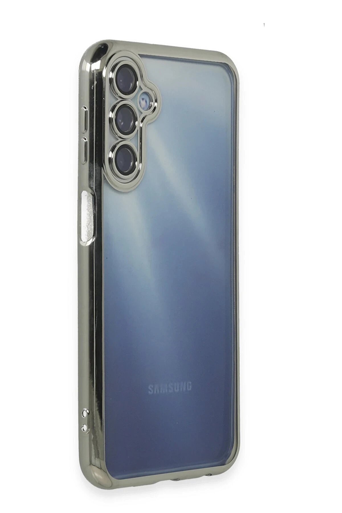 Samsung Galaxy A15 4G Kılıf Lensli̇ Si̇li̇kon - G&uuml;m&uuml;ş - Dropx7319-2263