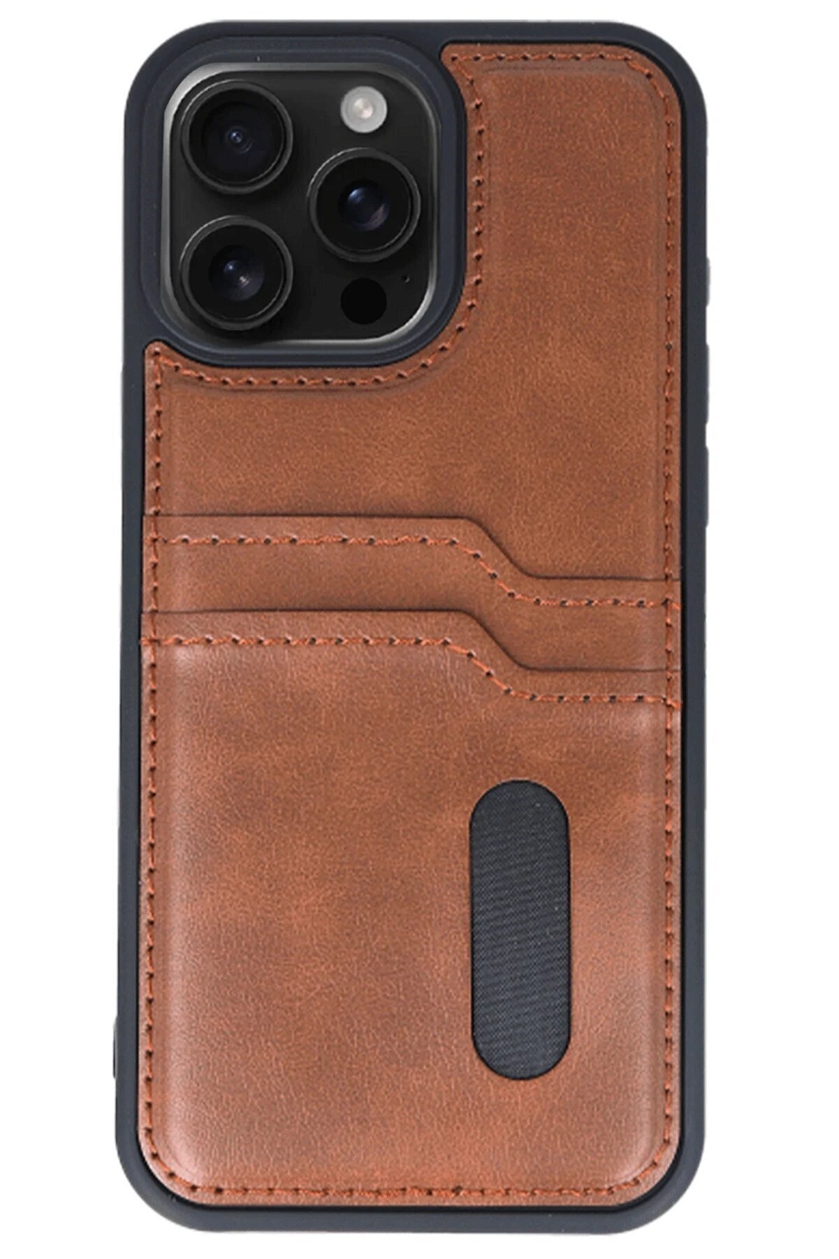 İphone 14 Pro Max Kılıf Sara Kartvi̇zi̇tli̇ Deri̇ Kılıf - Taba - Dropx5195-6809