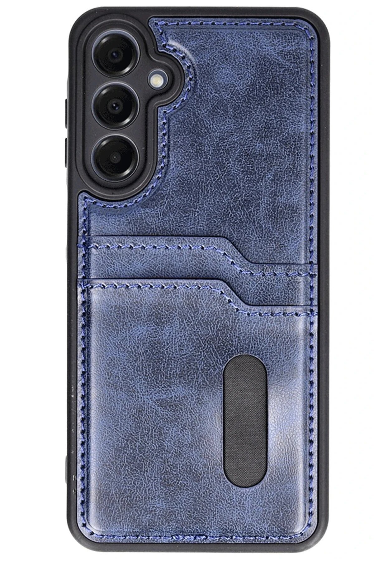 Samsung Galaxy A55 5G Kılıf Sara Kartvi̇zi̇tli̇ Deri̇ Kılıf - Laci̇vert - Dropx6666-4994