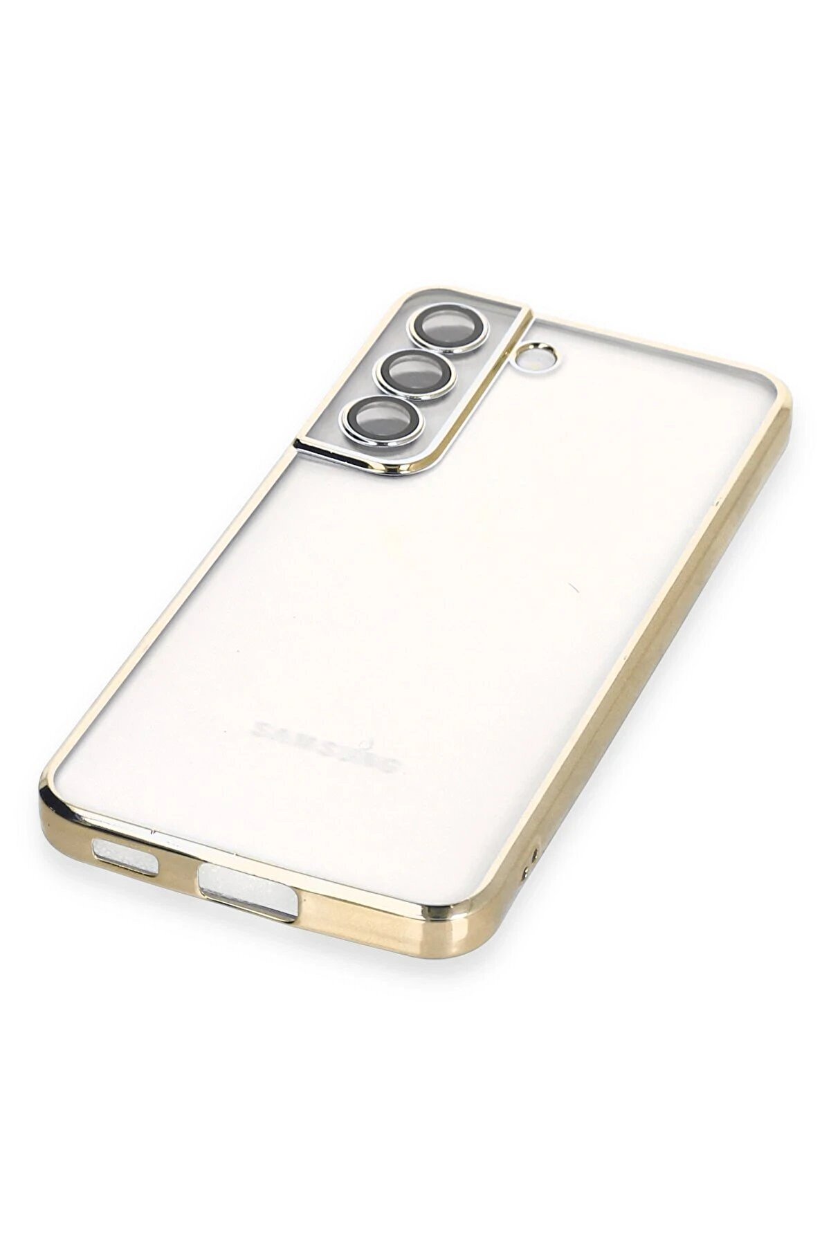 Samsung Galaxy S22 Kılıf Lensli̇ Si̇li̇kon - Gold - Dropx4472-2502