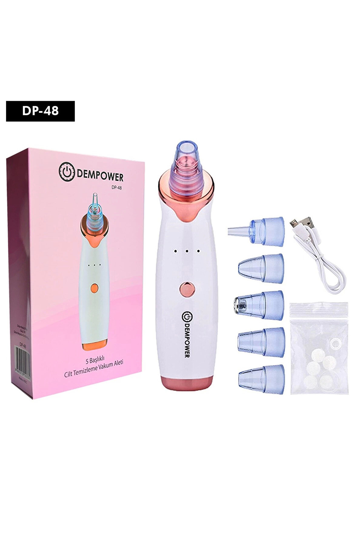 gizmurstore Şarjlı Siyah Nokta Temizleme Cihazı 5 Başlıklı