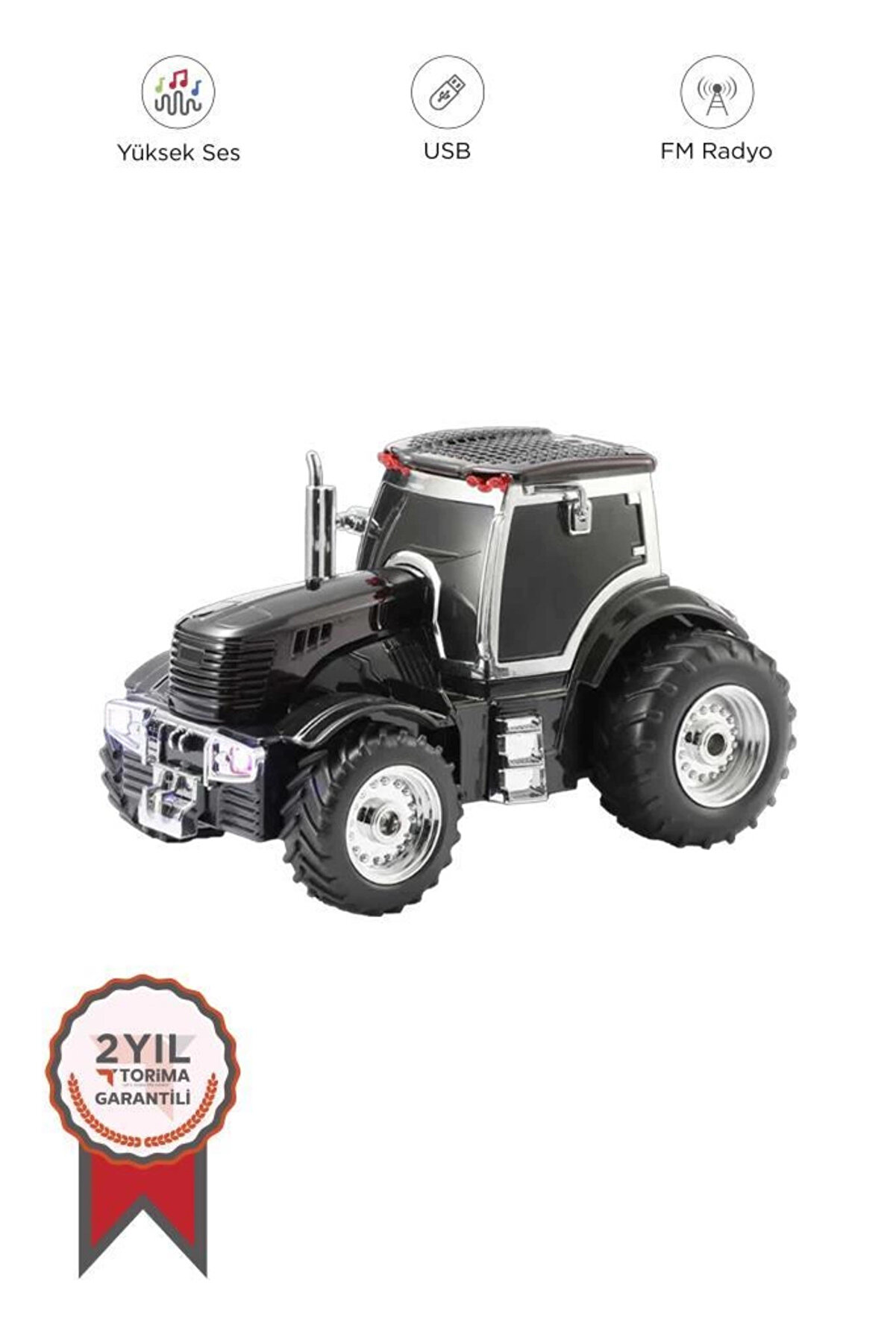YNT İthalat D42 Siyah Traktör Tasarım Usb/Fm Radyo Bluetooth Hoparlör Speaker