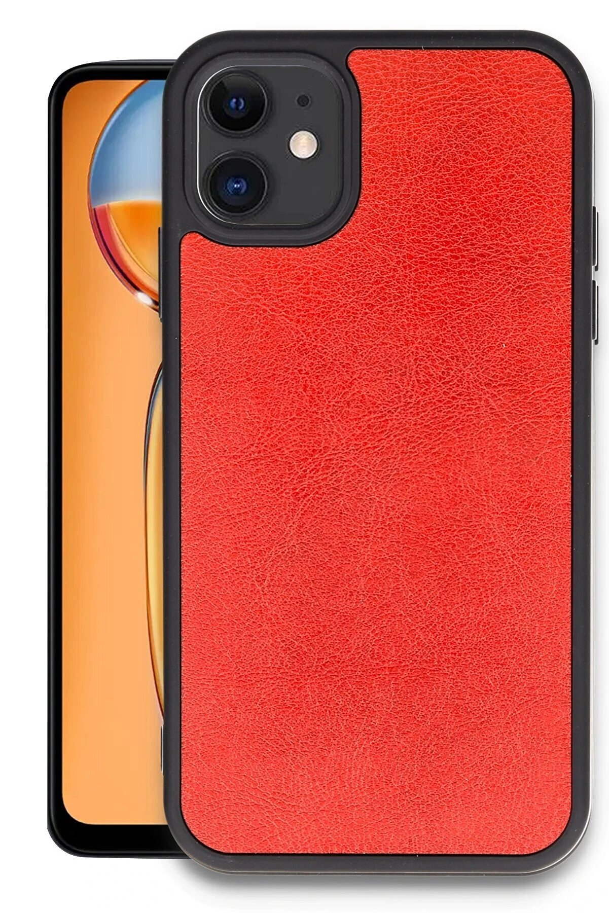 nerede bulurum iPhone 11 Kılıf Aras Deri Kapak - Kırmızı