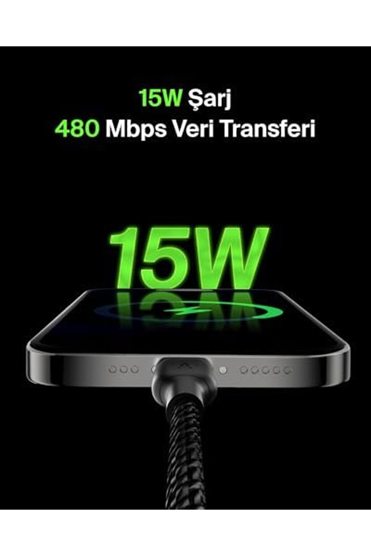 Goldtrack Boost Şarj Örgülü Usb-C Kablosu 3 M, Si̇yah Goldbeam 995340