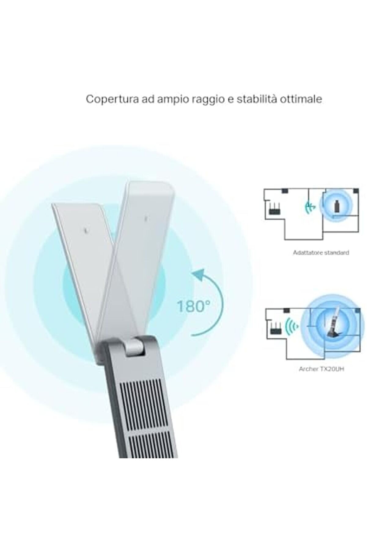 Vegashop Archer Tx20Uh, Ax1800 Y&uuml;ksek Kazan&ccedil;lı Kablosuz Usb Adapt&ouml;r, 1,2 Metre Usb 3.0 Kablosu,
