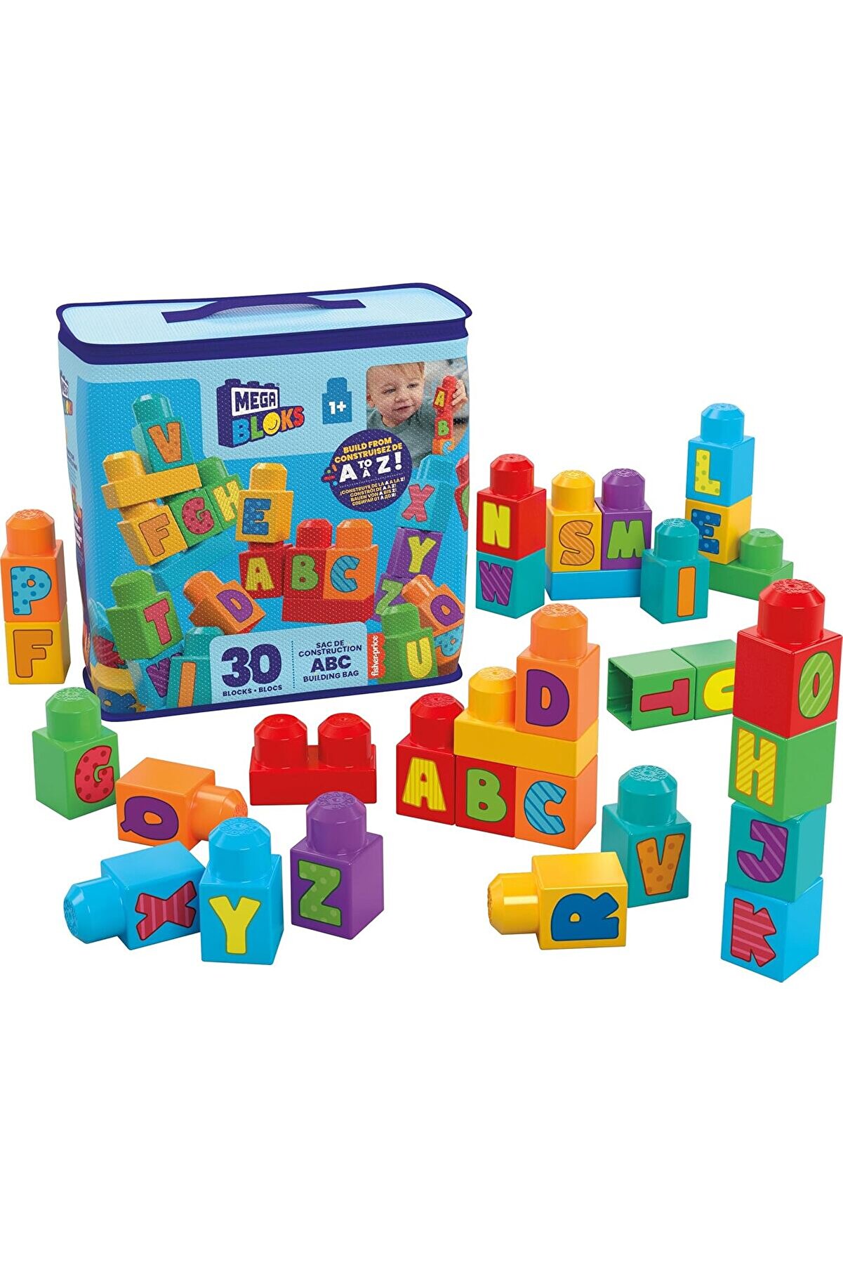 STOREMAX aclyashop BLOKS Alfabeli Blok &Ccedil;antası &Ccedil;ocuklar i&ccedil;in BLOKS Alfabeli Blok &Ccedil;antası (30 par&ccedil;alı) ve yeni