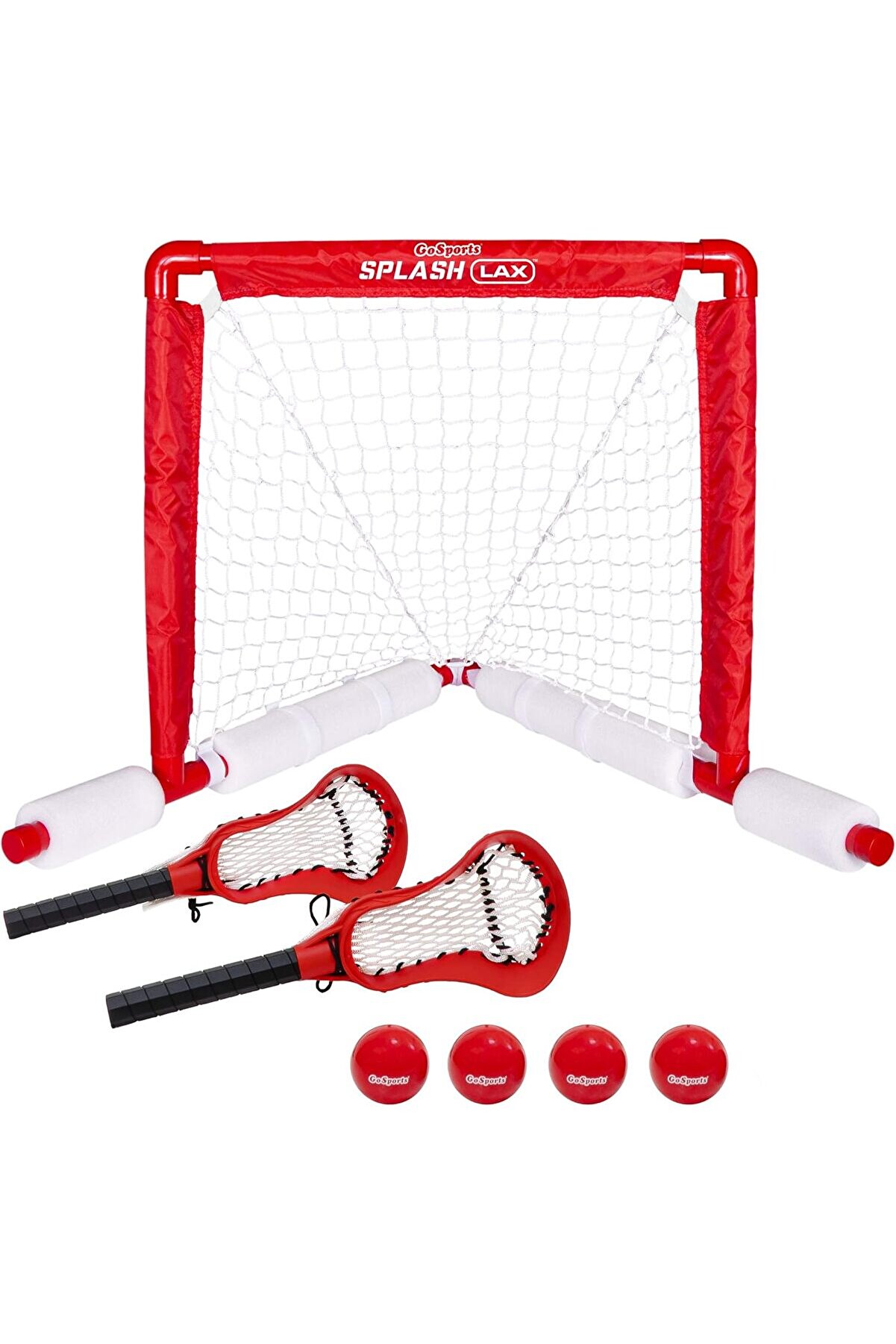 STOREMAX snShop Lakros Yüzen Havuz Oyun Seti - Havuz Lakros Kalesi, 2 Su Lakros Çubuğu ve 4 Yumuşak Kauç