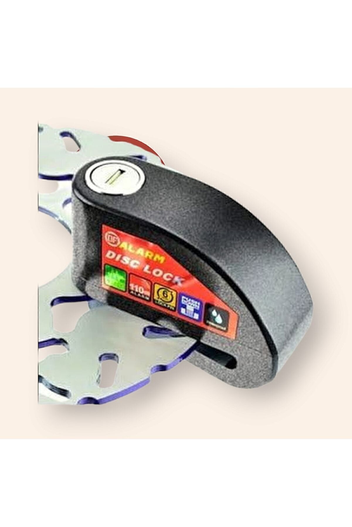 Locks World Class 110 Db Si̇yah Alarmlı Di̇sk Ki̇li̇di̇ Hatırlatma Kablosu Dahi̇l