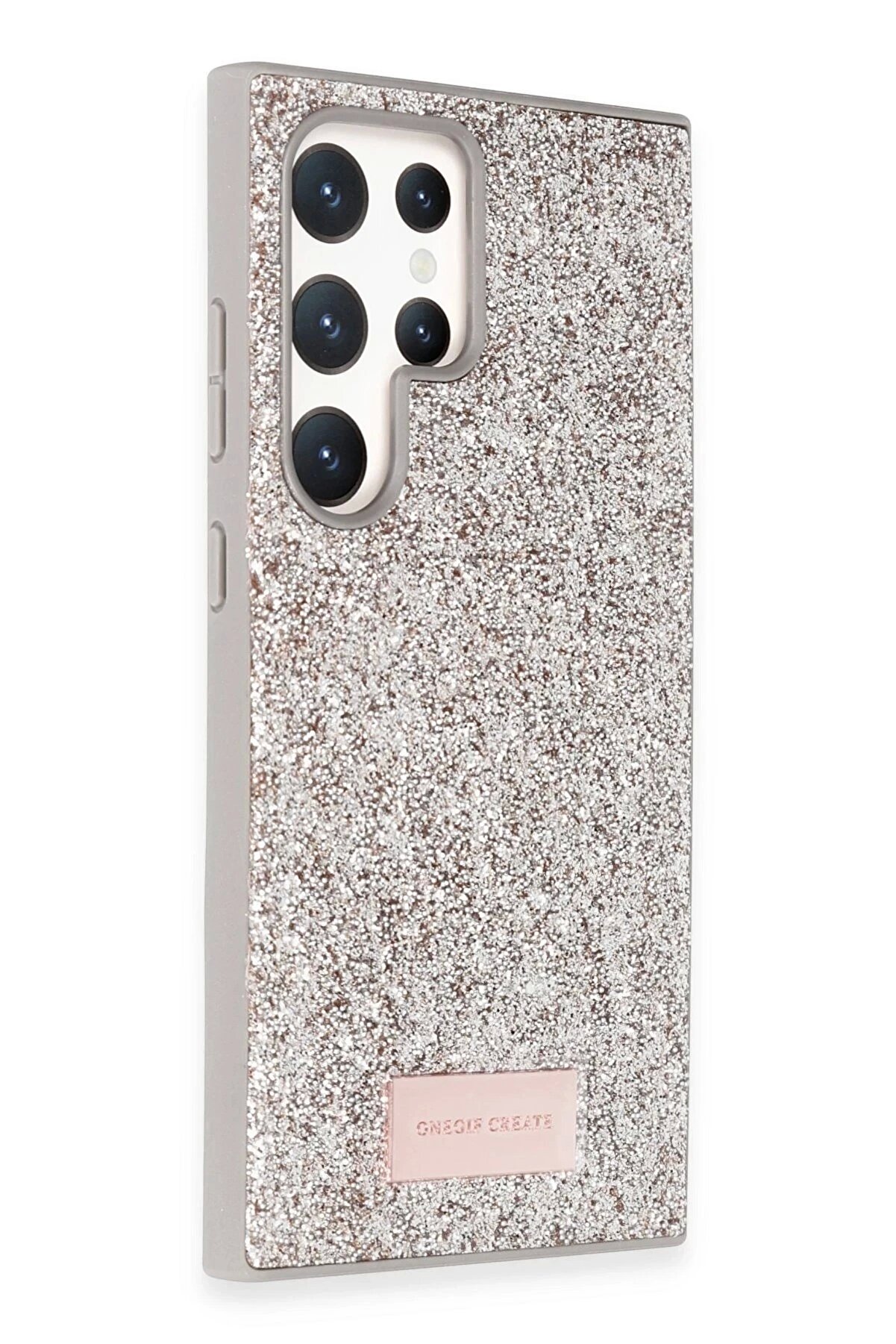 Samsung Galaxy S23 Ultra Bri̇ght Si̇mli̇ Kapak - Gold