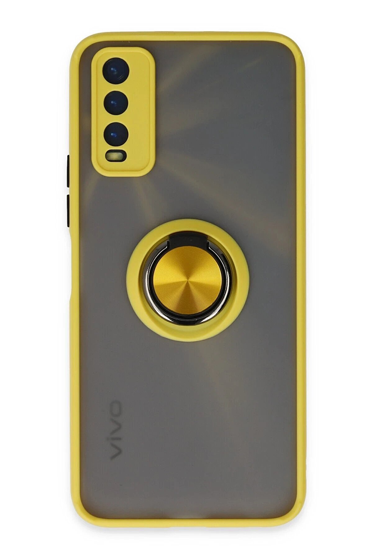 CepteToptan Vivo Y11S Kılıf Montreal Y&uuml;z&uuml;kl&uuml; Silikon Kapak - Sarı - DROPX9191-6296