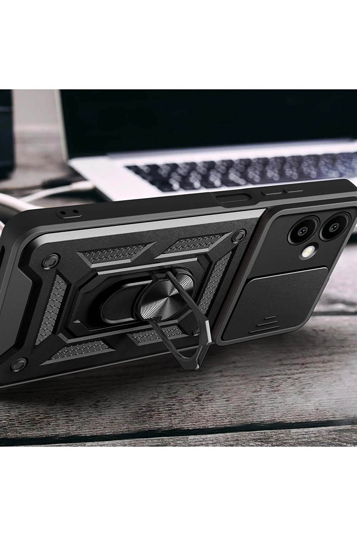 Samsung Galaxy A06 Kılıf Pars Lens Yüzüklü Si̇li̇kon - Laci̇vert - Dropx8609-7508