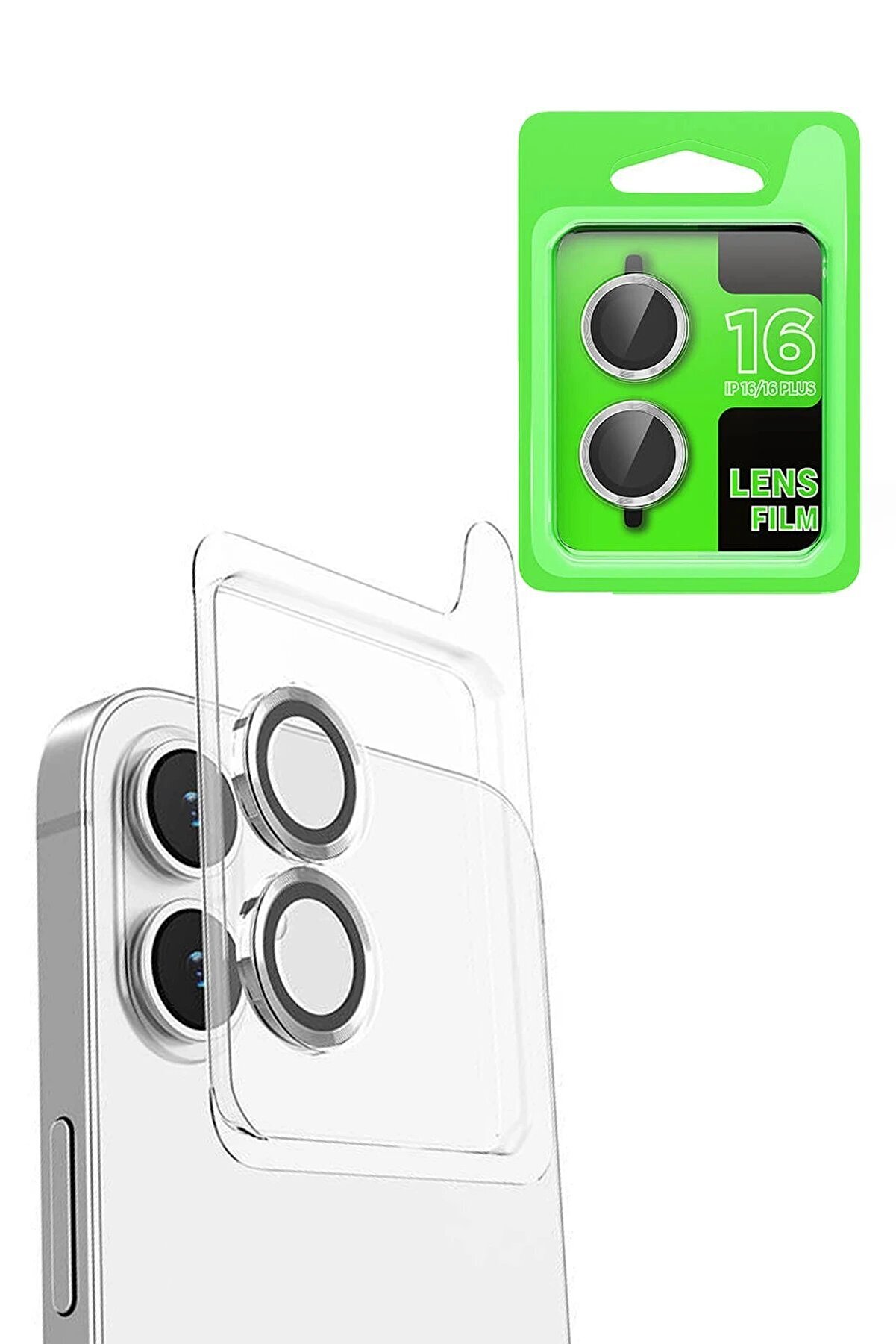 TEKNOCEP iPhone 16 Raze Metal Kamera Lens - Beyaz - teknocep2831-2349