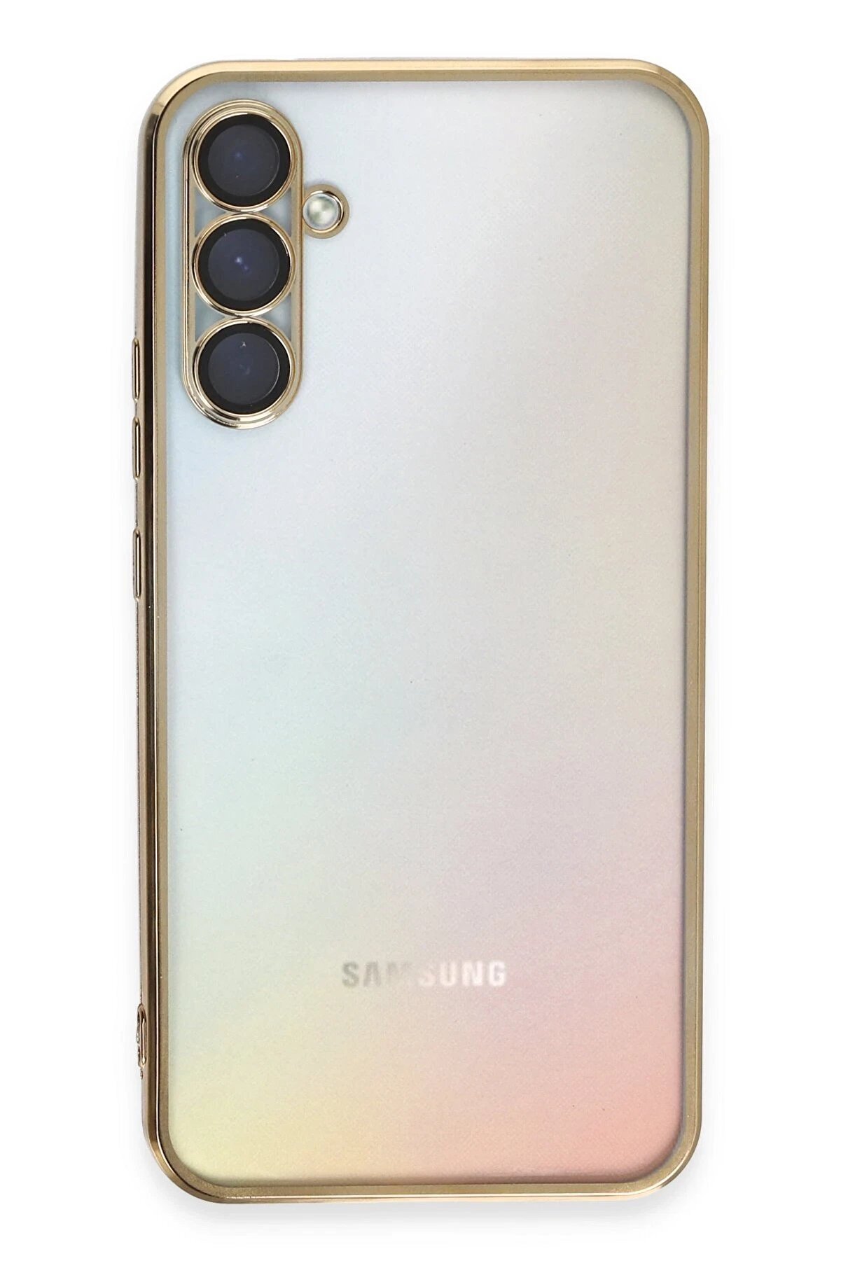 Samsung Galaxy A34 5G Kılıf Lensli̇ Si̇li̇kon - Gold - Dropx6955-3349