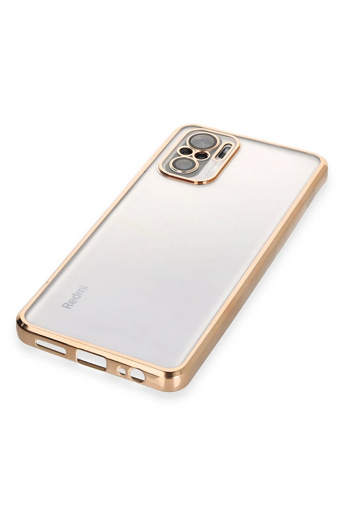 Xi̇aomi̇ Redmi̇ Note 10 Kılıf Lensli̇ Si̇li̇kon - Gold - Dropx6767-5129