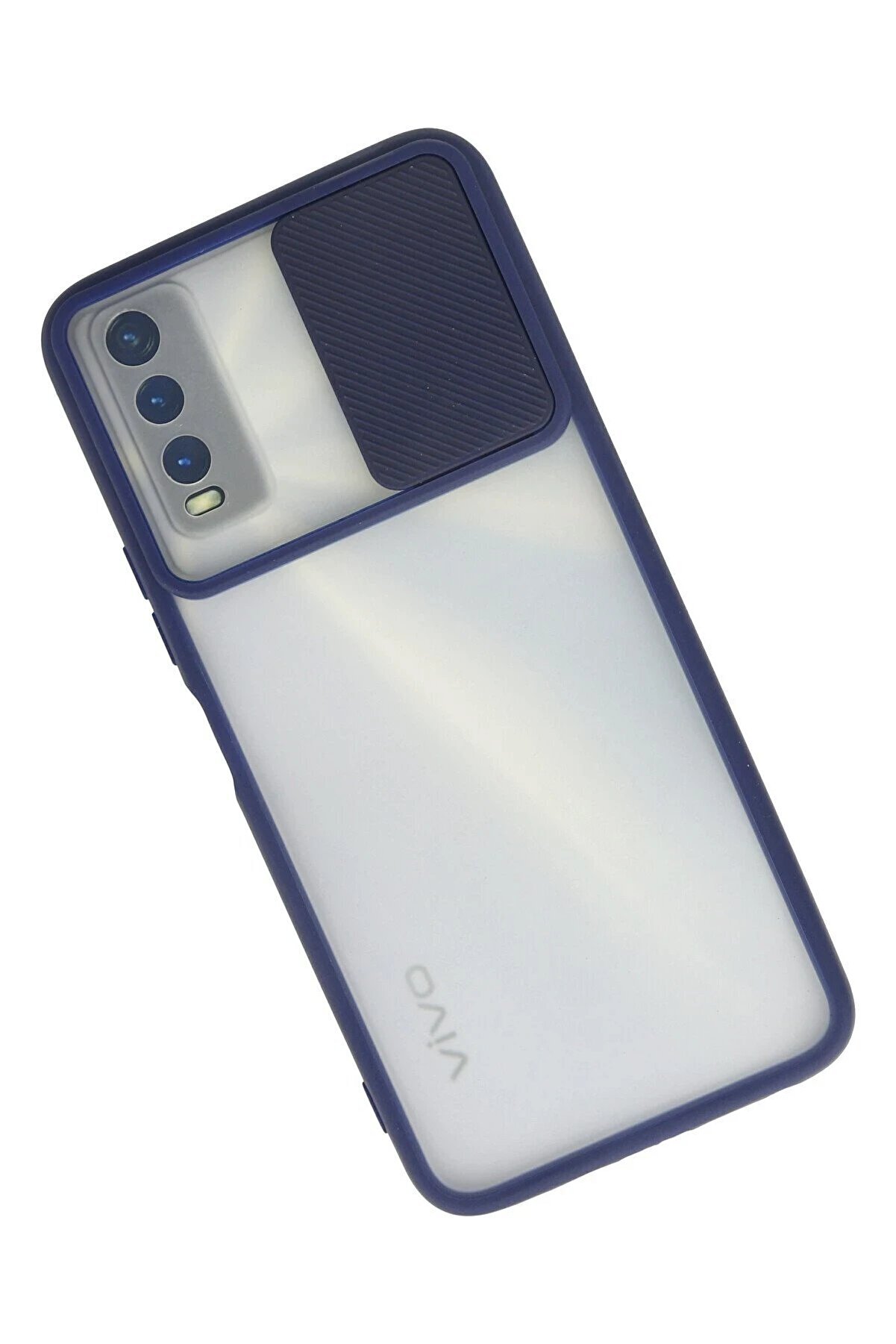 Vi̇vo Y11S Kılıf Palm Buzlu Kamera S&uuml;rg&uuml;l&uuml; Si̇li̇kon - Laci̇vert - Dropx8797-5719