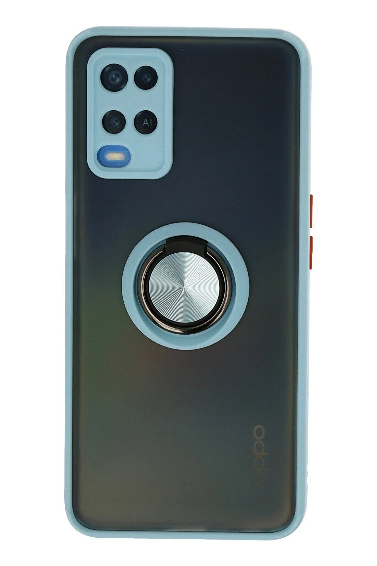 CepteToptan Oppo A54 4G Kılıf Montreal Yüzüklü Silikon Kapak - Buz Mavi - DROPX8873-6234