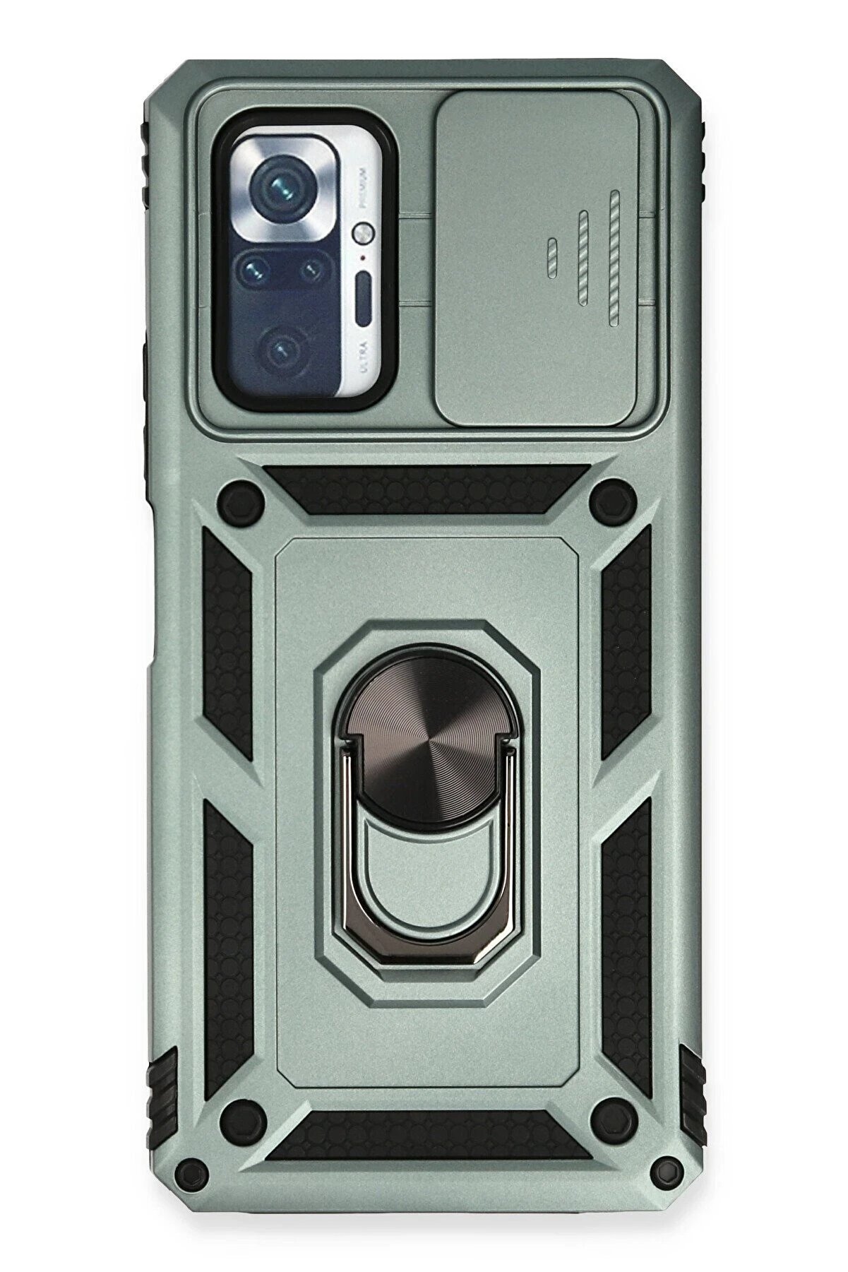 CepteToptan Xiaomi Redmi Note 10 Pro Kılıf Pars Lens Yüzüklü Silikon - Yeşil - DROPX6609-4931