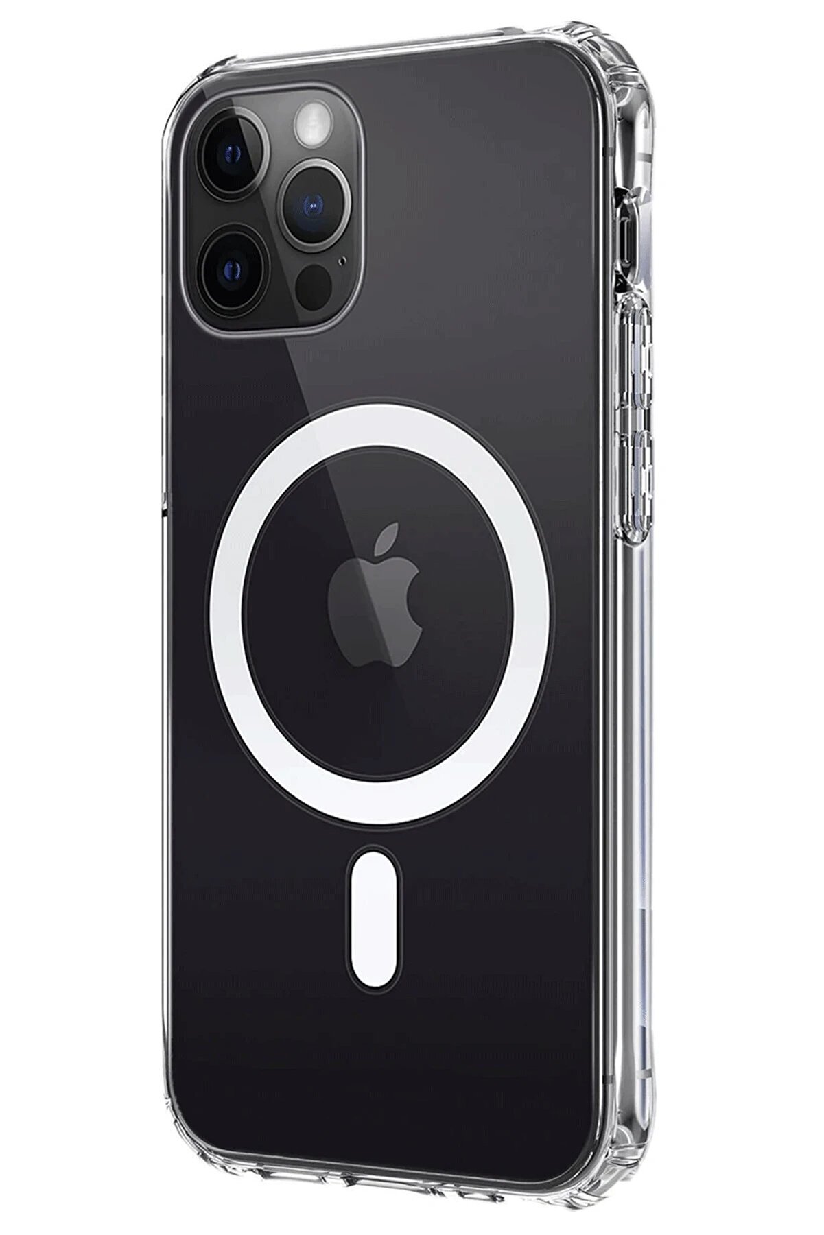 İphone 12 Kılıf Magneti̇csafe Şeffaf Si̇li̇kon - Şeffaf - Dropx9025-2230