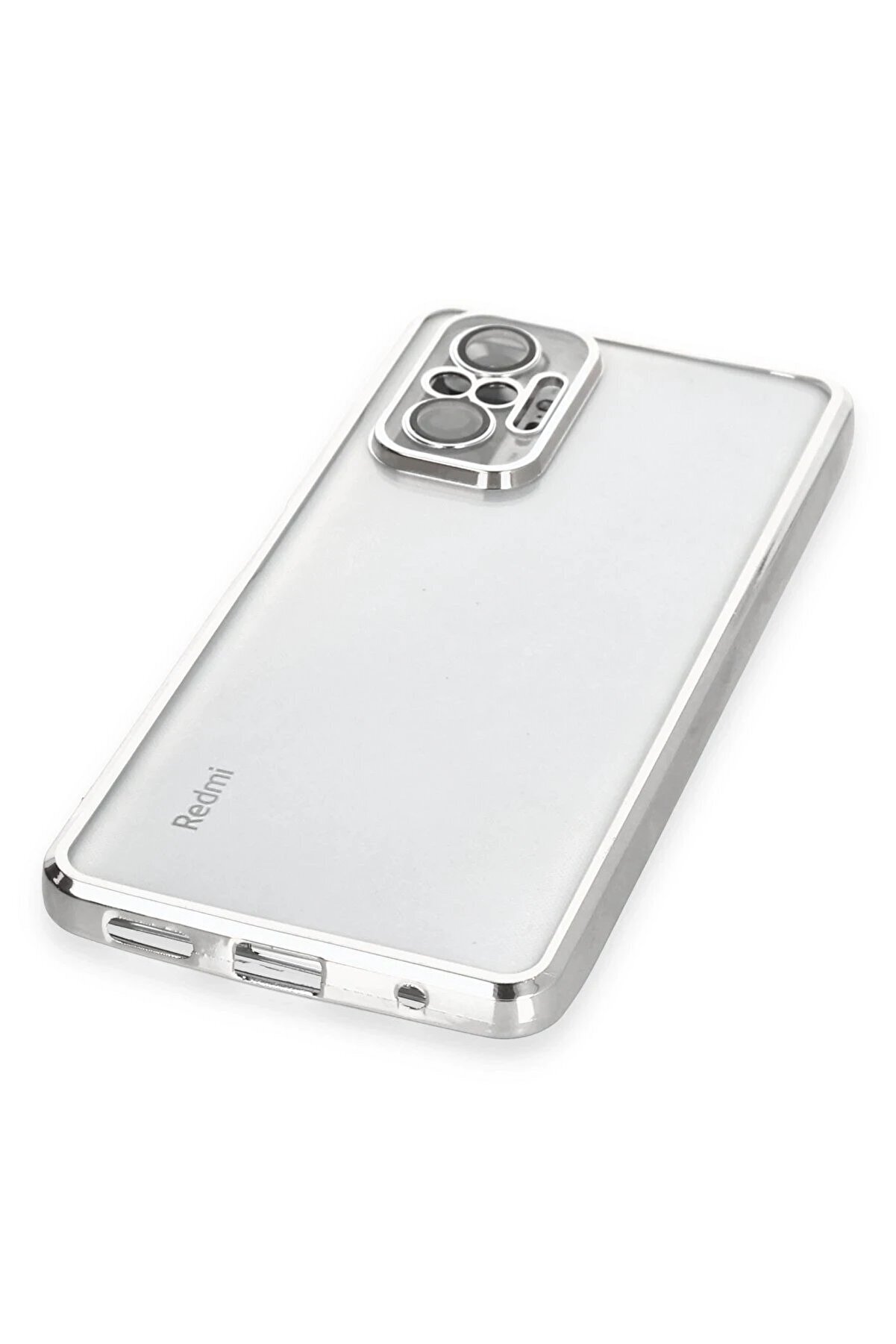 Xi̇aomi̇ Redmi̇ Note 10 Pro Kılıf Lensli̇ Si̇li̇kon - G&uuml;m&uuml;ş - Dropx9700-4374