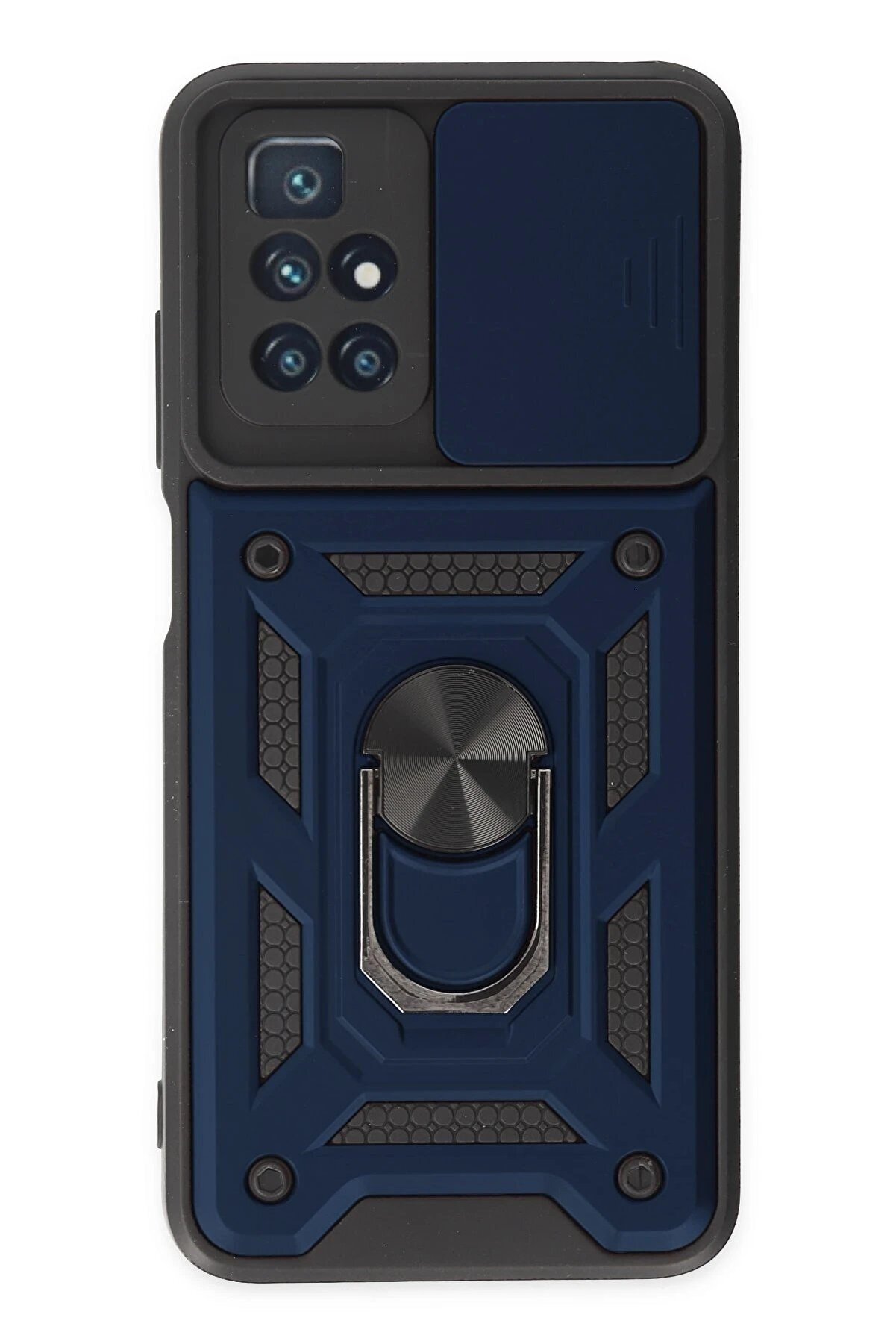 CepteToptan Xiaomi Redmi 10 2022 Kılıf Pars Lens Yüzüklü Silikon - Lacivert - DROPX3466-6768