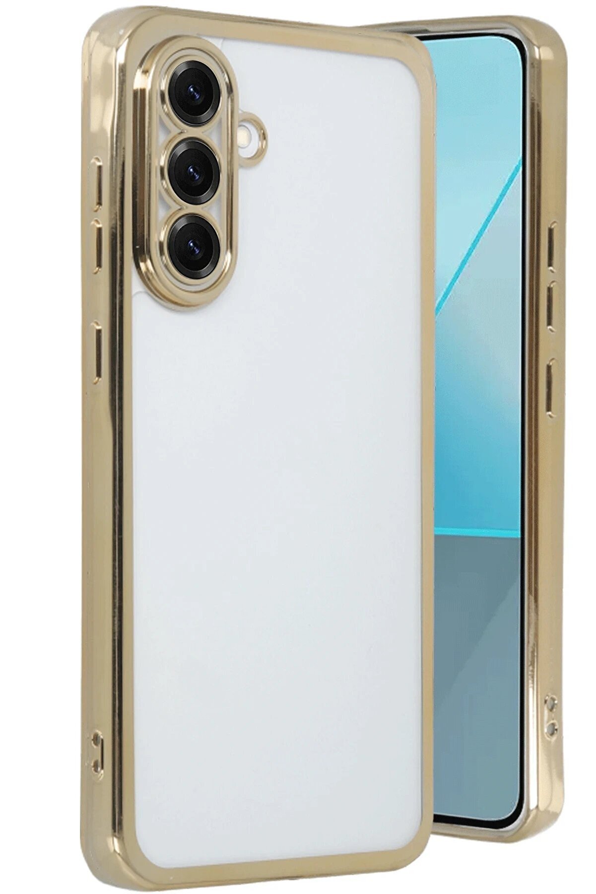 CepteToptan Samsung Galaxy A56 Kılıf Lensli Silikon - Gold - DROPX2547-4293