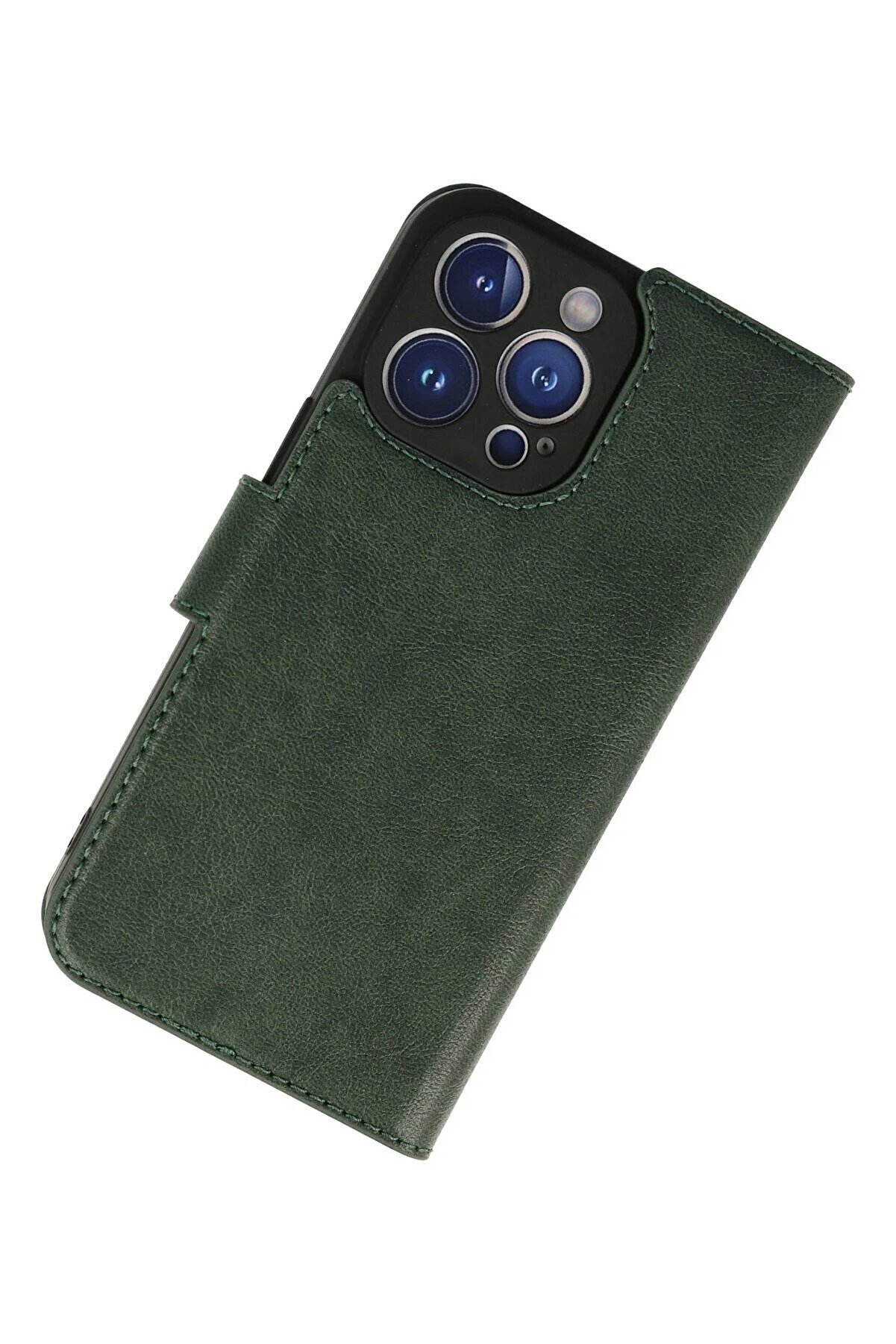 İphone 13 Pro Kılıf Trend S Plus Kapaklı Kılıf - Yeşi̇l - Dropx4992-7832