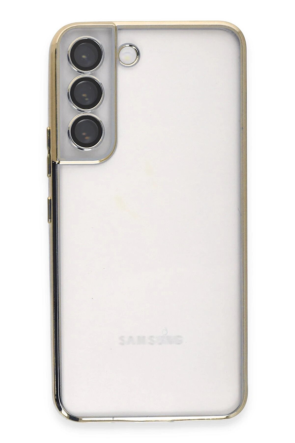 Samsung Galaxy S22 Kılıf Lensli̇ Si̇li̇kon - Gold - Dropx4472-2502