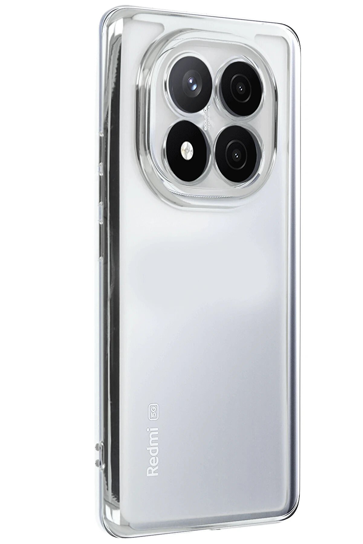 Xi̇aomi̇ Redmi̇ Note 14 Pro 4G Kılıf Lensli̇ Si̇li̇kon - Gümüş - Dropx3428-6964