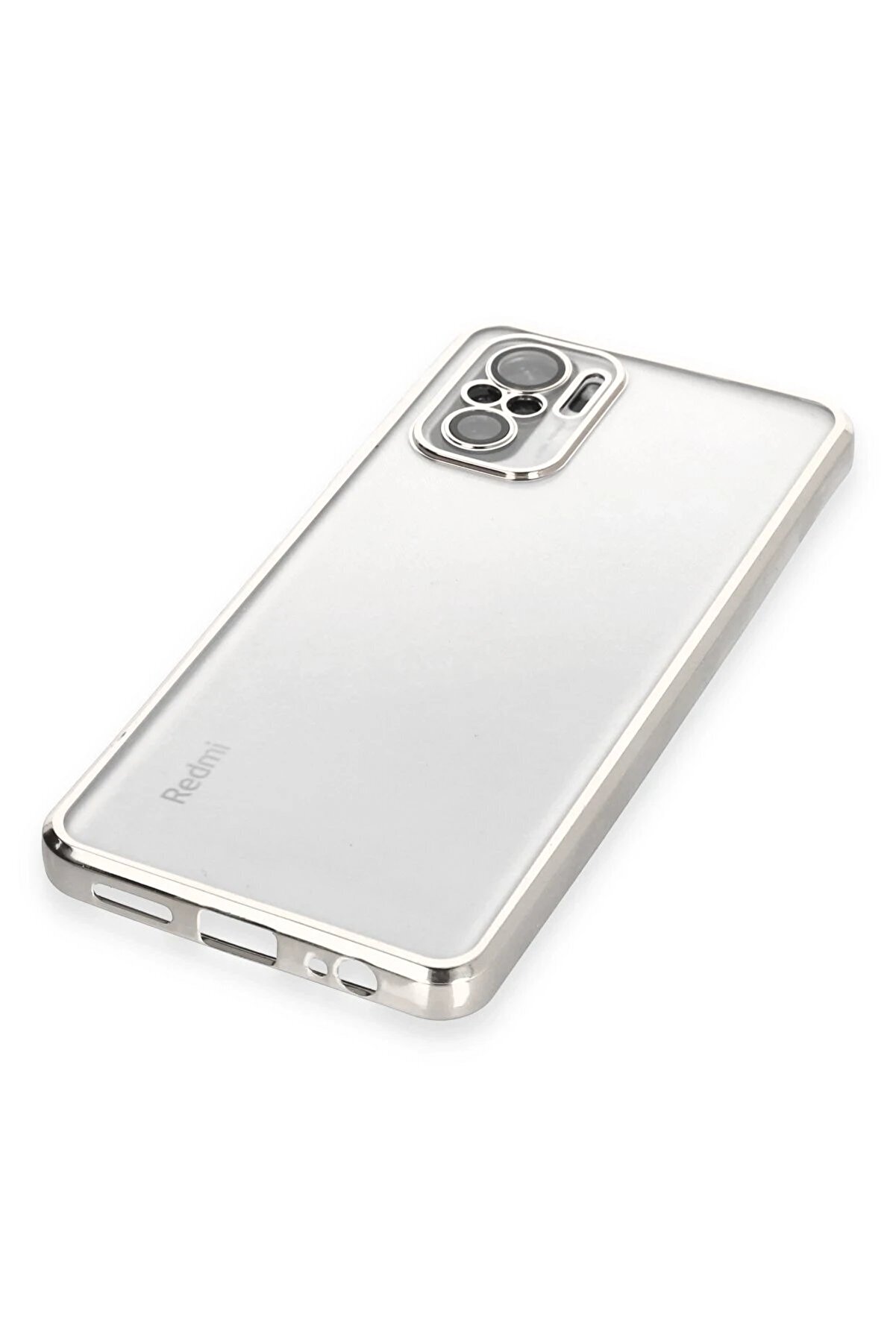 Xi̇aomi̇ Redmi̇ Note 10 Kılıf Lensli̇ Si̇li̇kon - G&uuml;m&uuml;ş - Dropx6913-1459