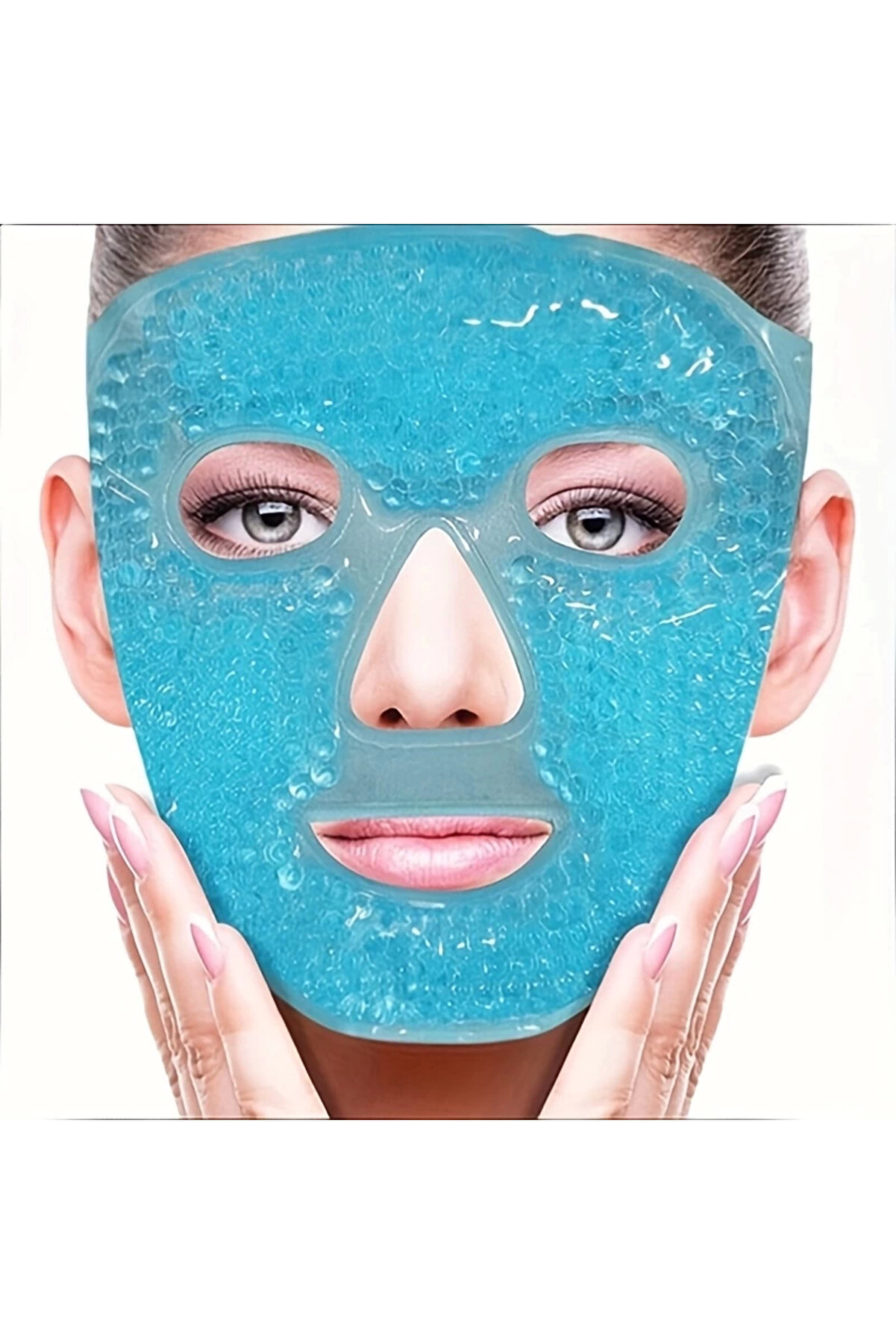 Terapi̇ Jel Yüz Maskesi̇ Soğuk Ve Sıcak Boncuklu Ayarlanabi̇li̇r Maske (Mavi̇)
