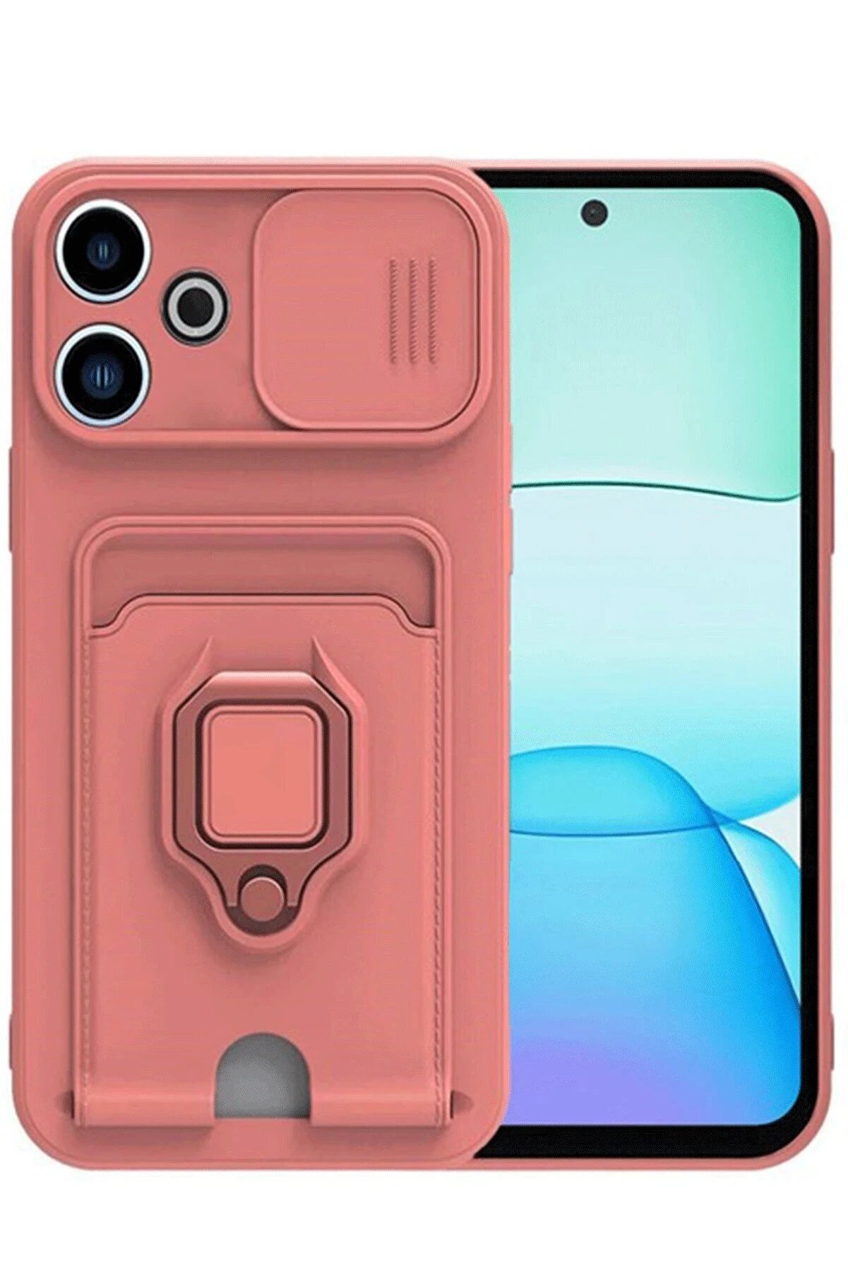 nerede bulurum Xiaomi Redmi 13 4G Kılıf Zuma Kartvizitli Yüzüklü Silikon - Pembe