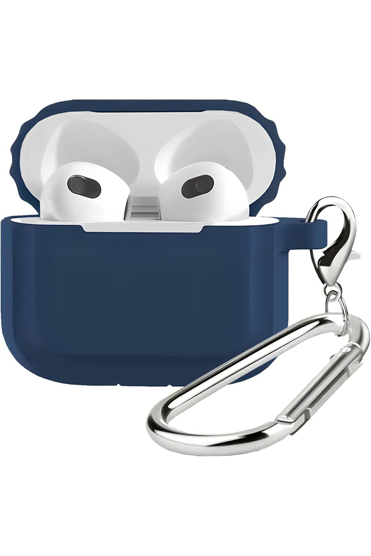 STOREMAX lvnshop LABS 3 Uyumlu Rubber Silicone Kancalı Yumuşak Silikon Kılıf 3 Uyumlu Kulaklık Kılıfı (Mavi)