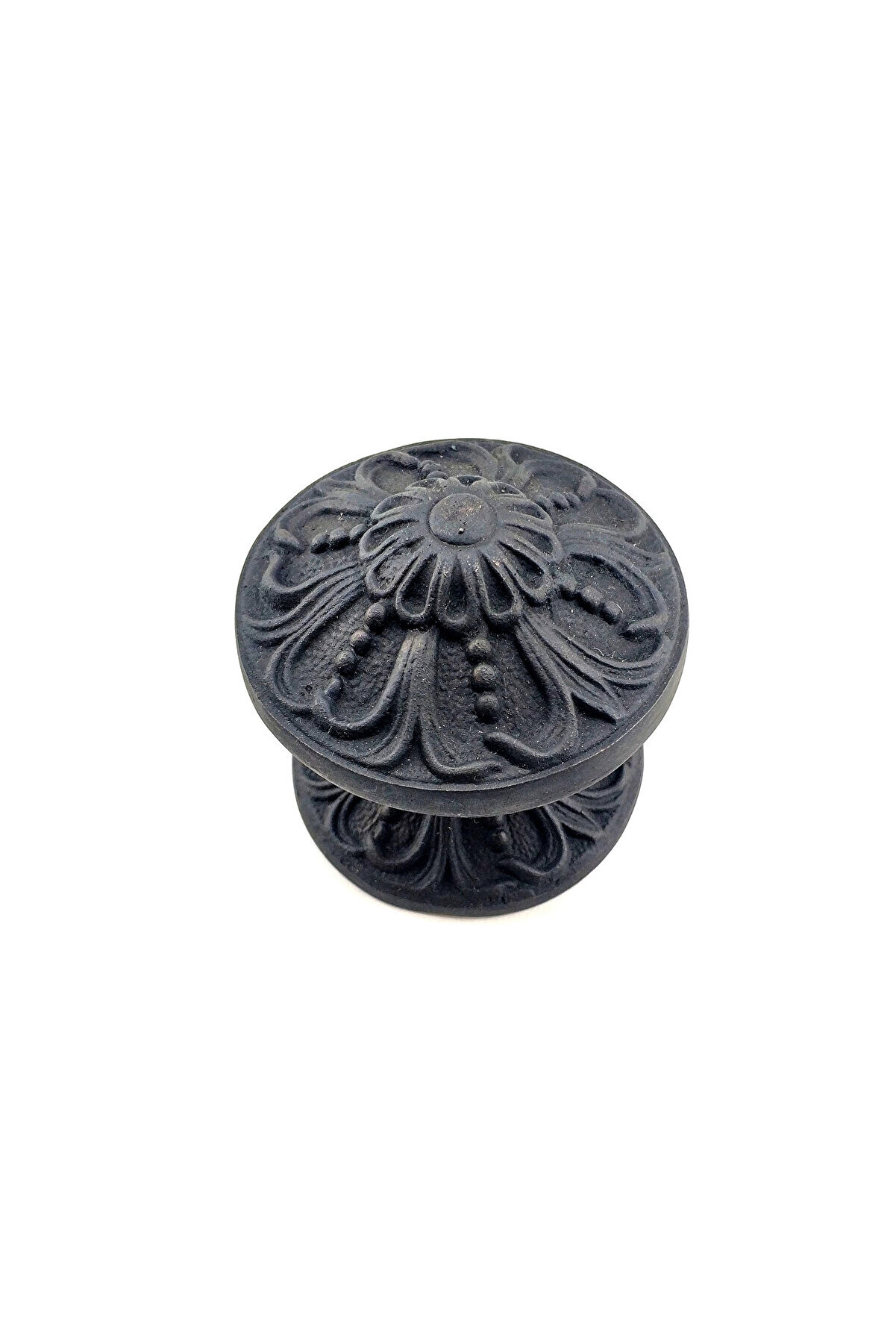 evimdeyokyok Antika Tarz Dekoratif Pirinç Çiçekli Kapı Tokmağı - 80 mm Çap, Oksit