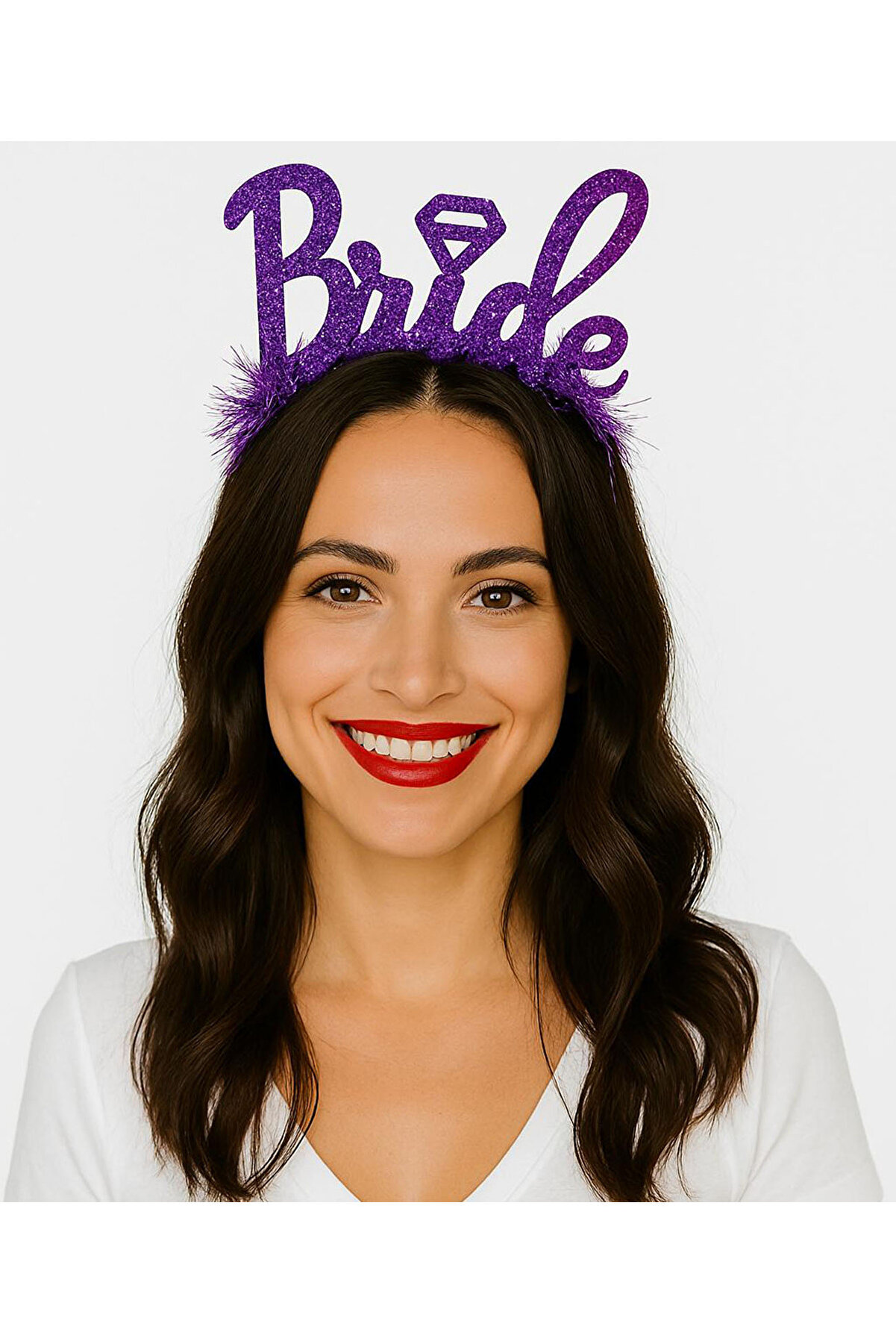 Ethab Ti̇caret Mor Renk Bekarlığa Veda İtali̇k Yazı Alyanslı Bri̇de Ta&ccedil;