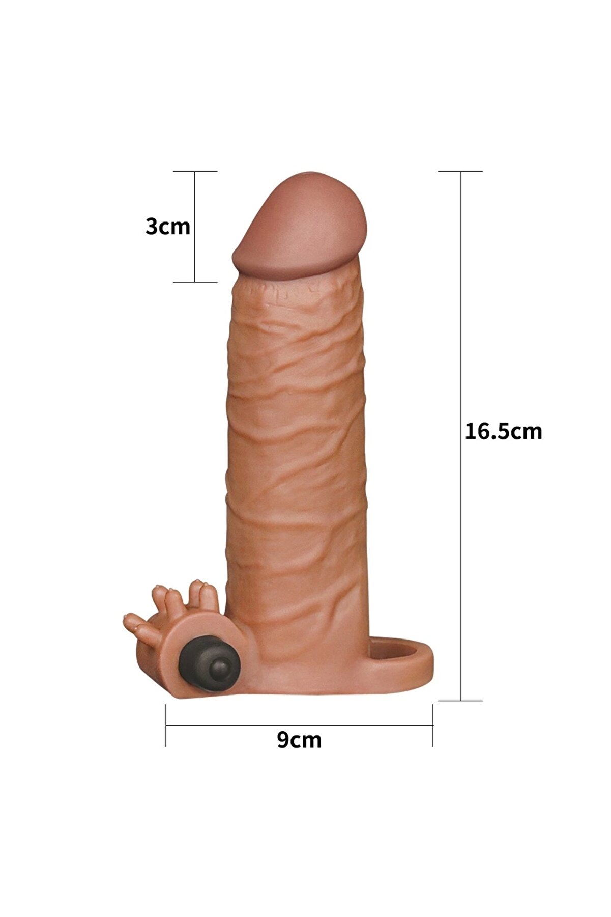 Lovetoy 3 Cm Uzatmalı Reali̇sti̇k Ti̇treşi̇mli̇ Peni̇s Kılıfı Melez Xtender