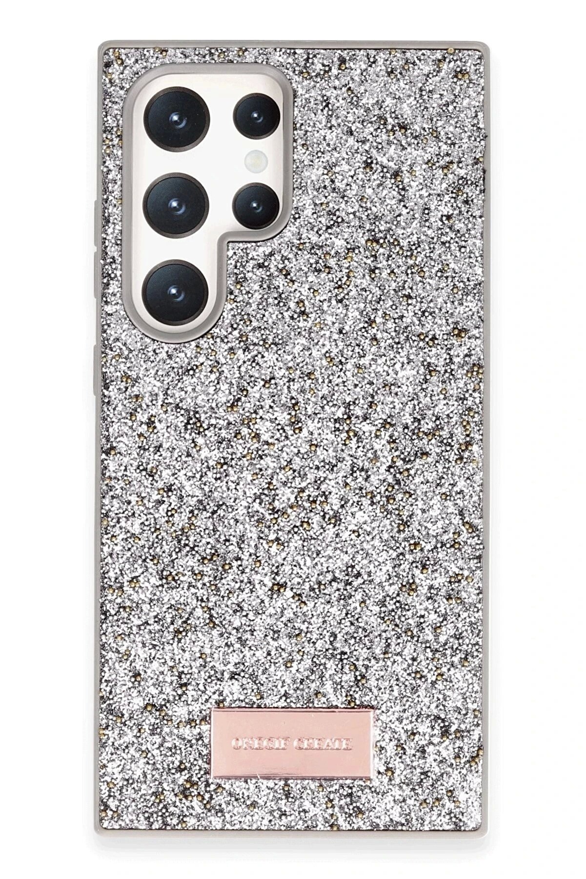 CepteToptan Samsung Galaxy S23 Ultra Bright Simli Kapak - Gümüş